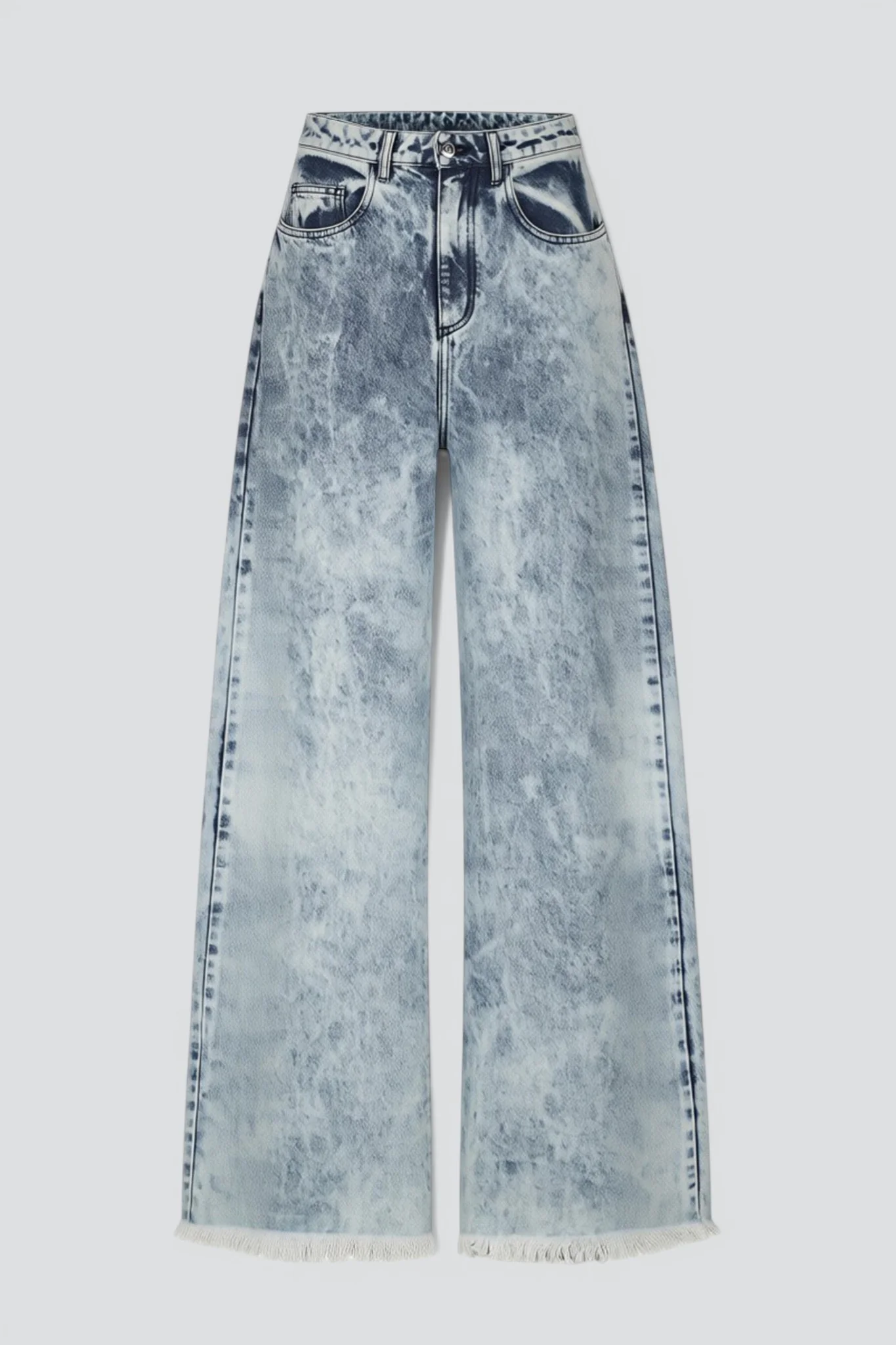 Blue Acid Washed Denim Boyfriend Jeans - Image 2