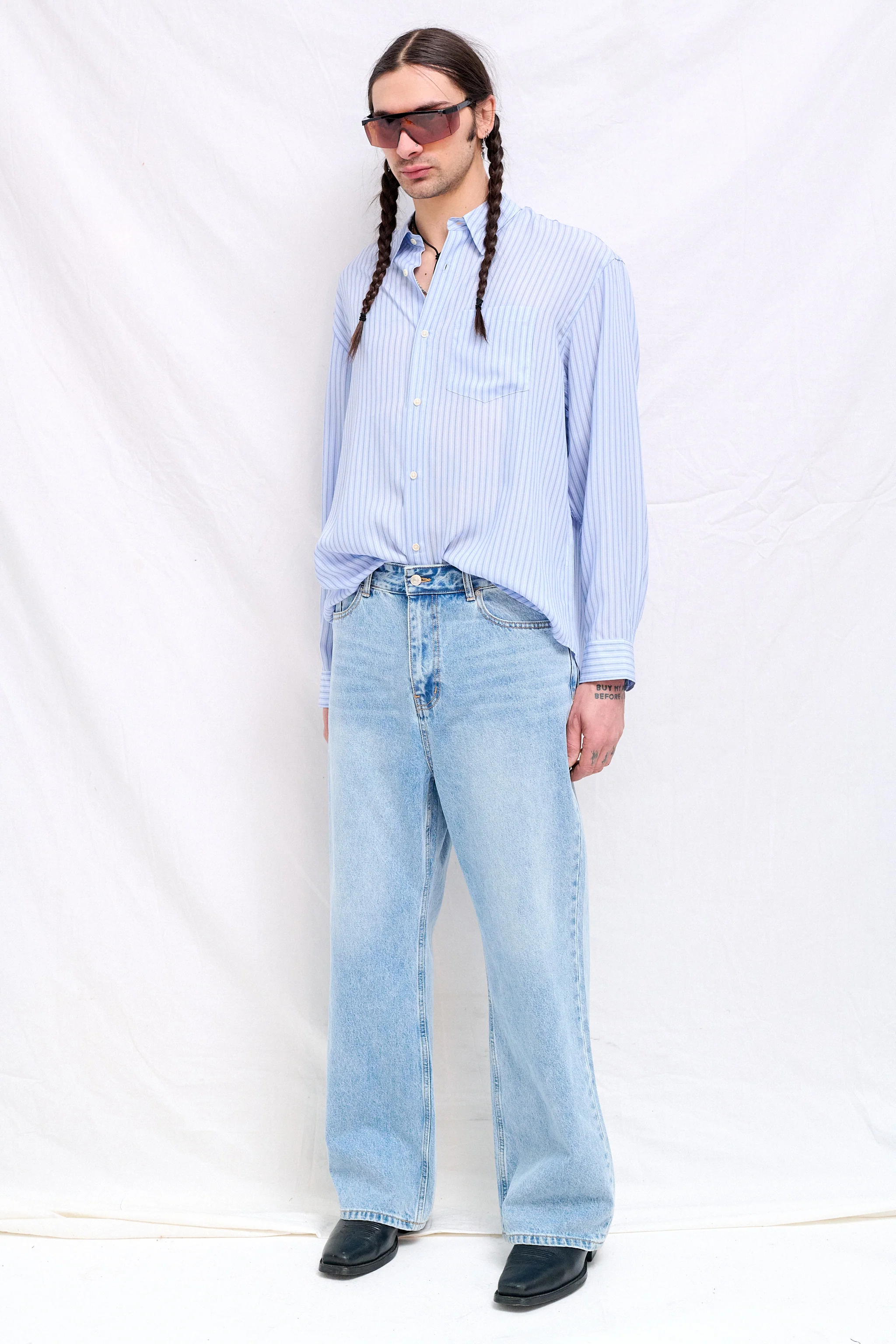 Light Blue Semi Flared Jeans - Image 3
