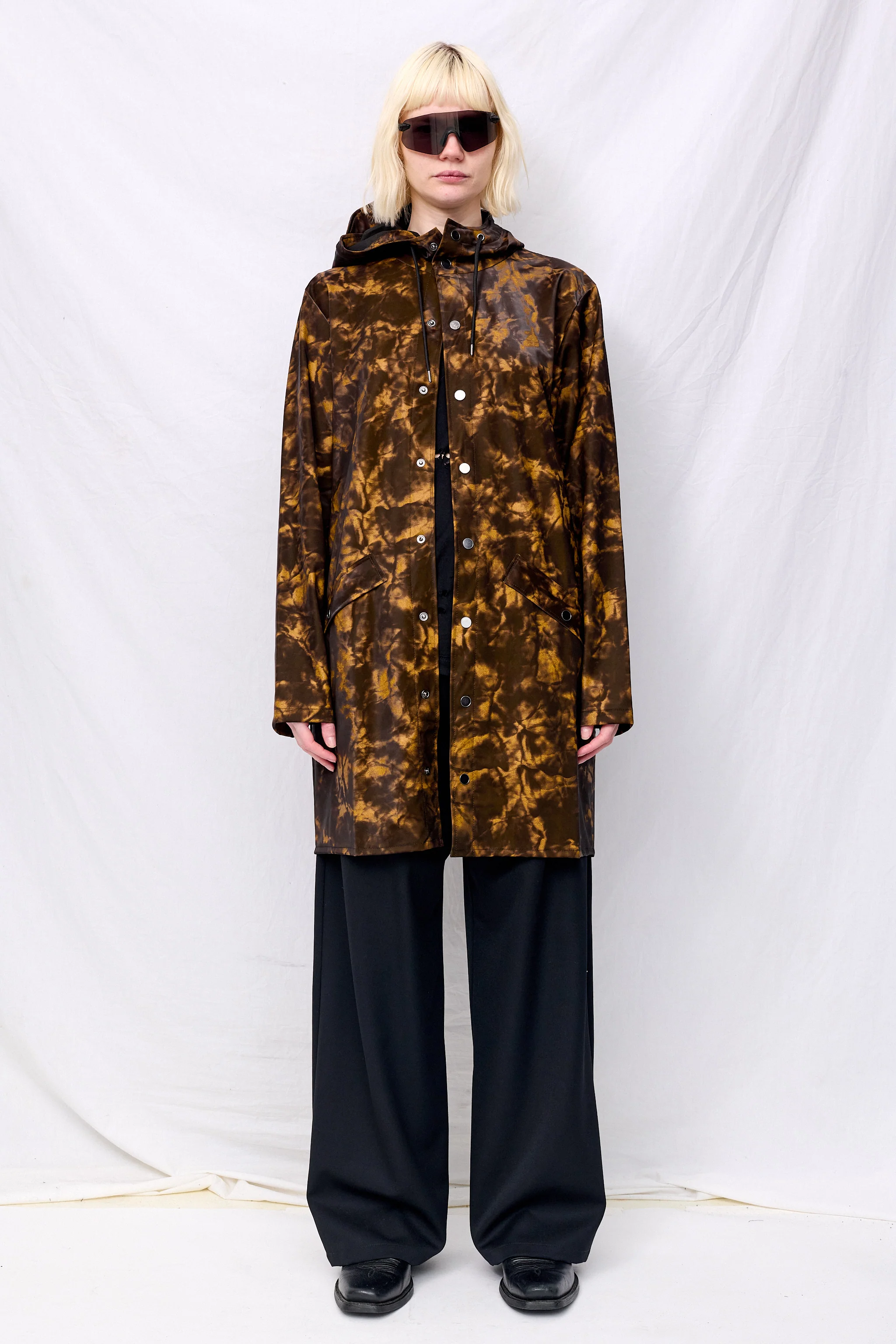 Muddy Hooded Rain Long Jacket - Image 2