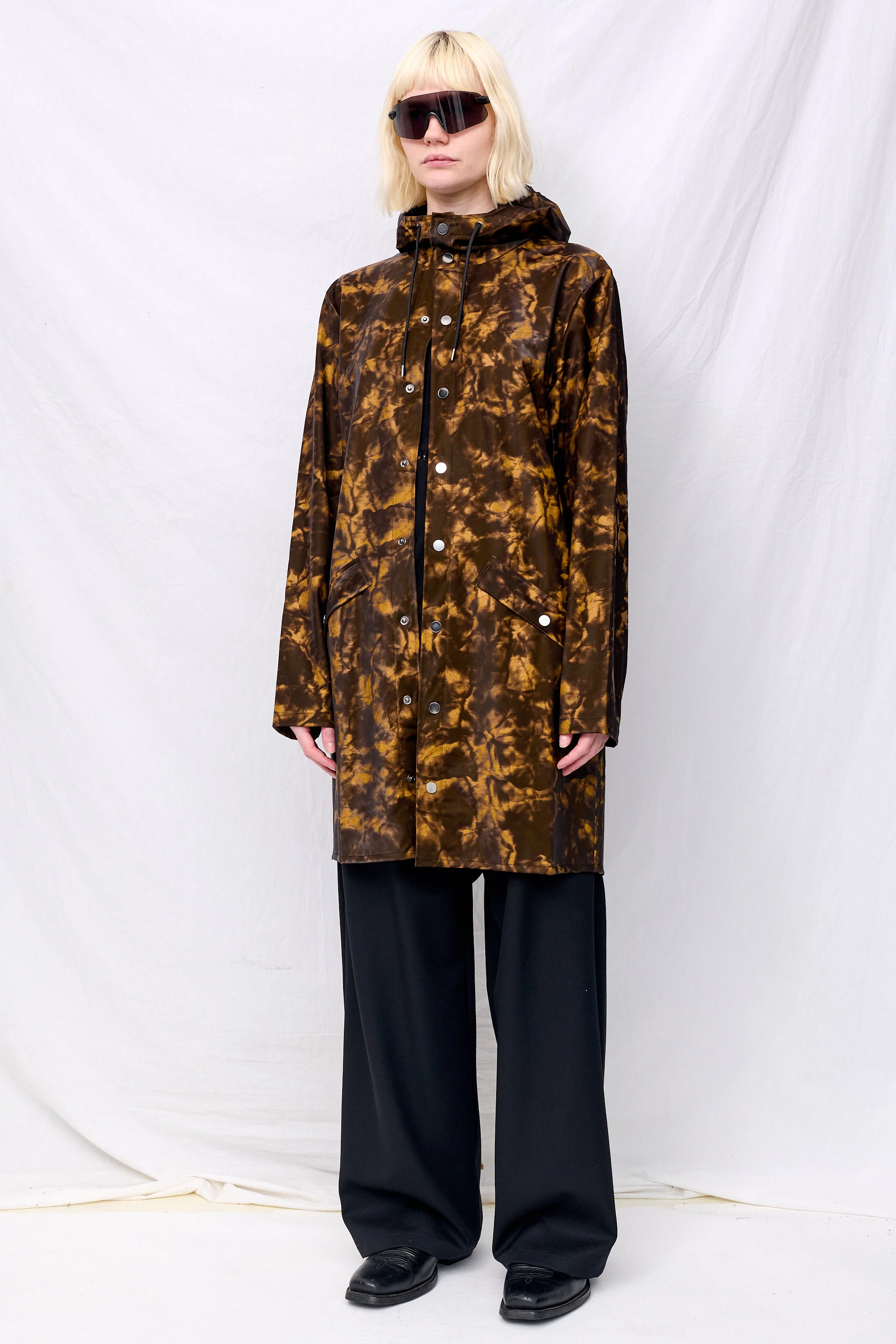 Muddy Hooded Rain Long Jacket - Image 4