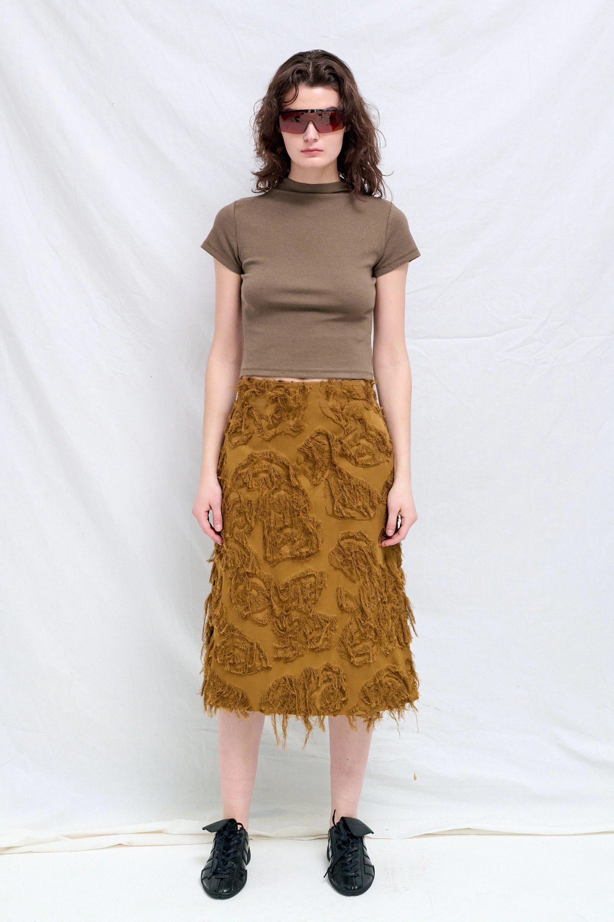 Mustard Roeper Fringe Skirt - Image 4