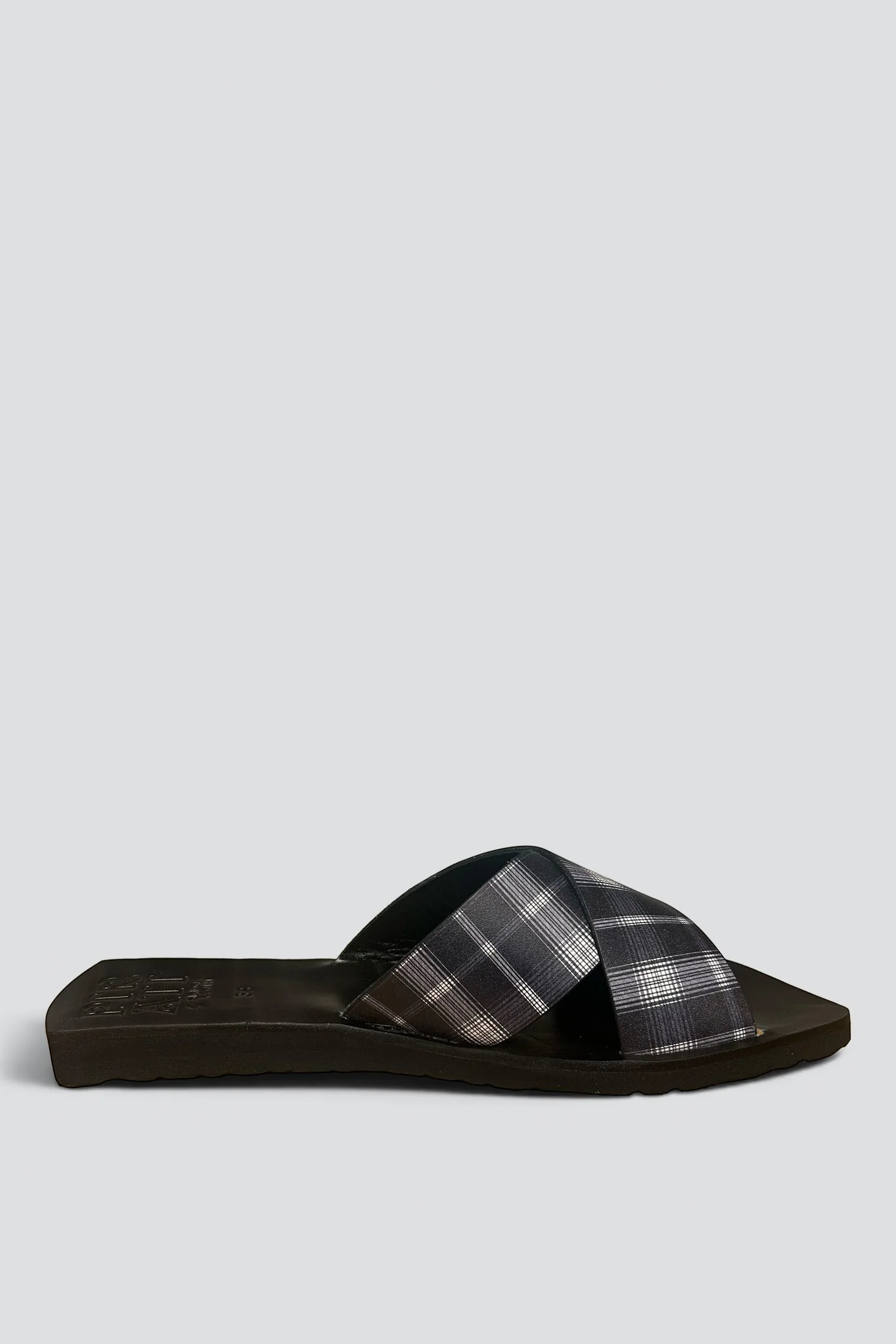Navy Tartan/Black Rum Sandal