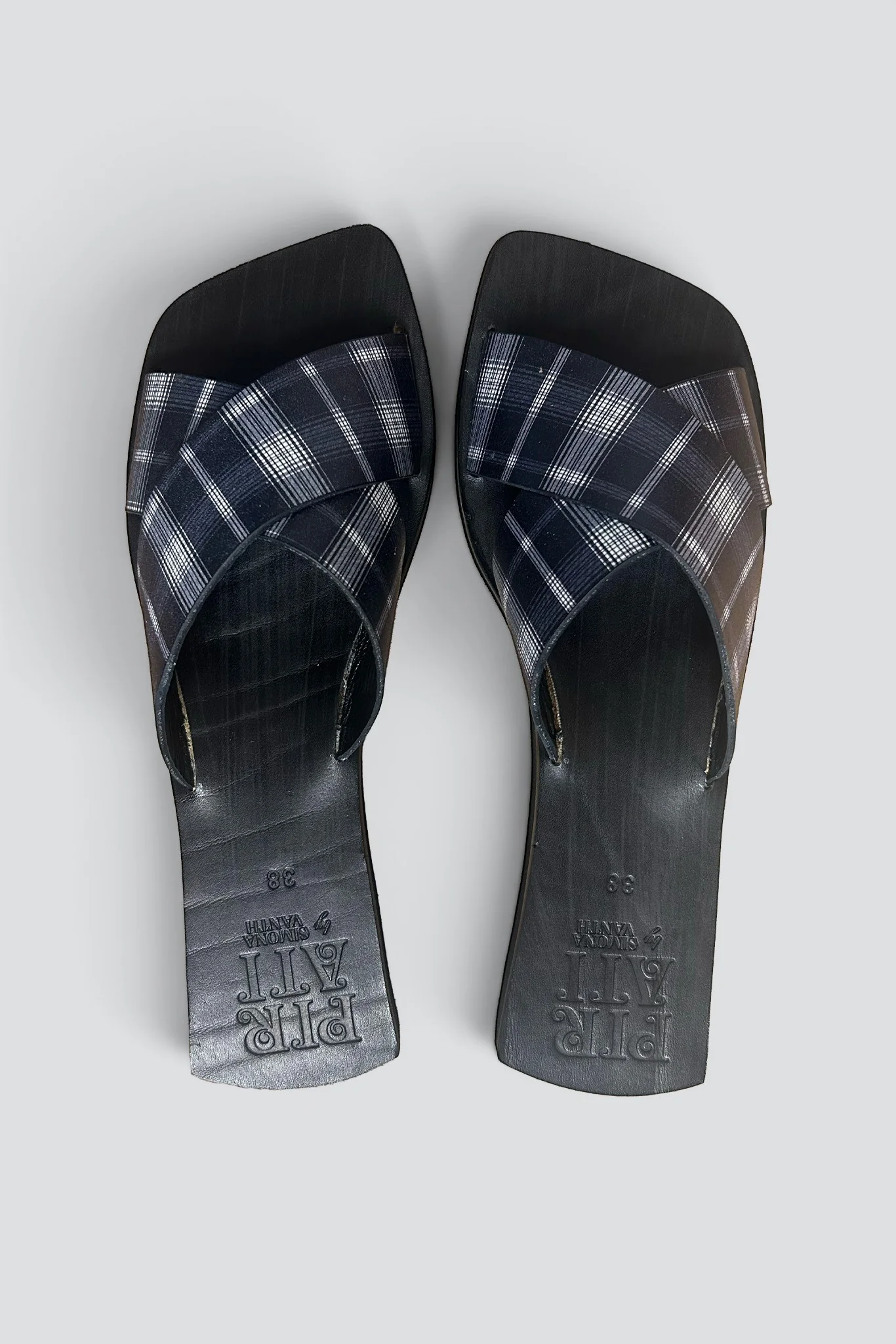 Navy Tartan/Black Rum Sandal - Image 2