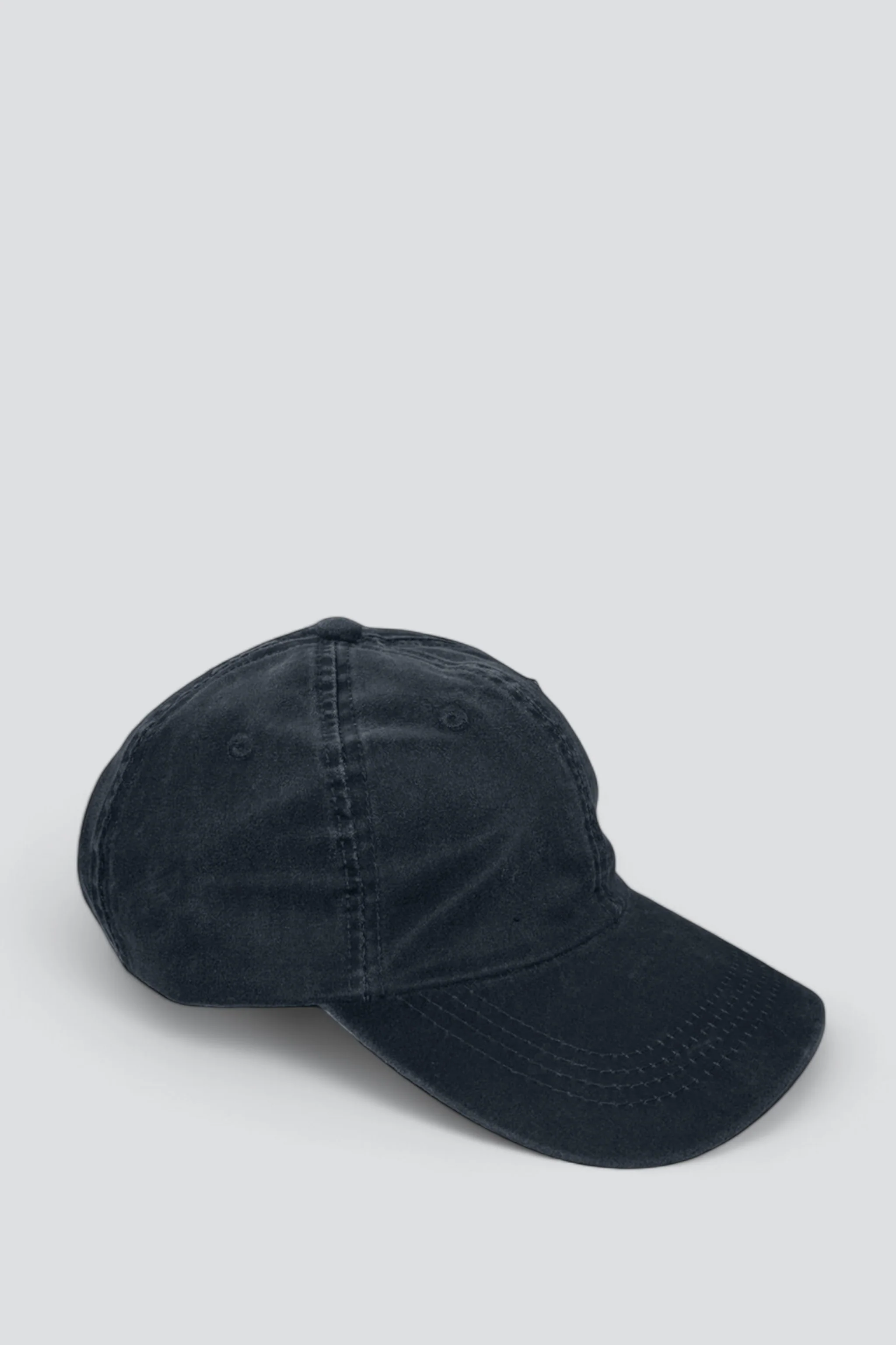 Navy Waxed New York Embroidered  Baseball Cap - Image 2