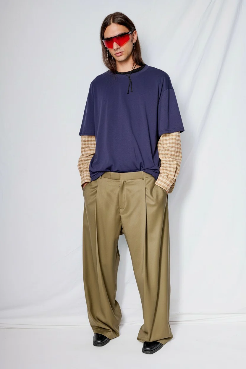 Navy/Yellow Plaid Combo Long Sleeve Shirt - Image 3