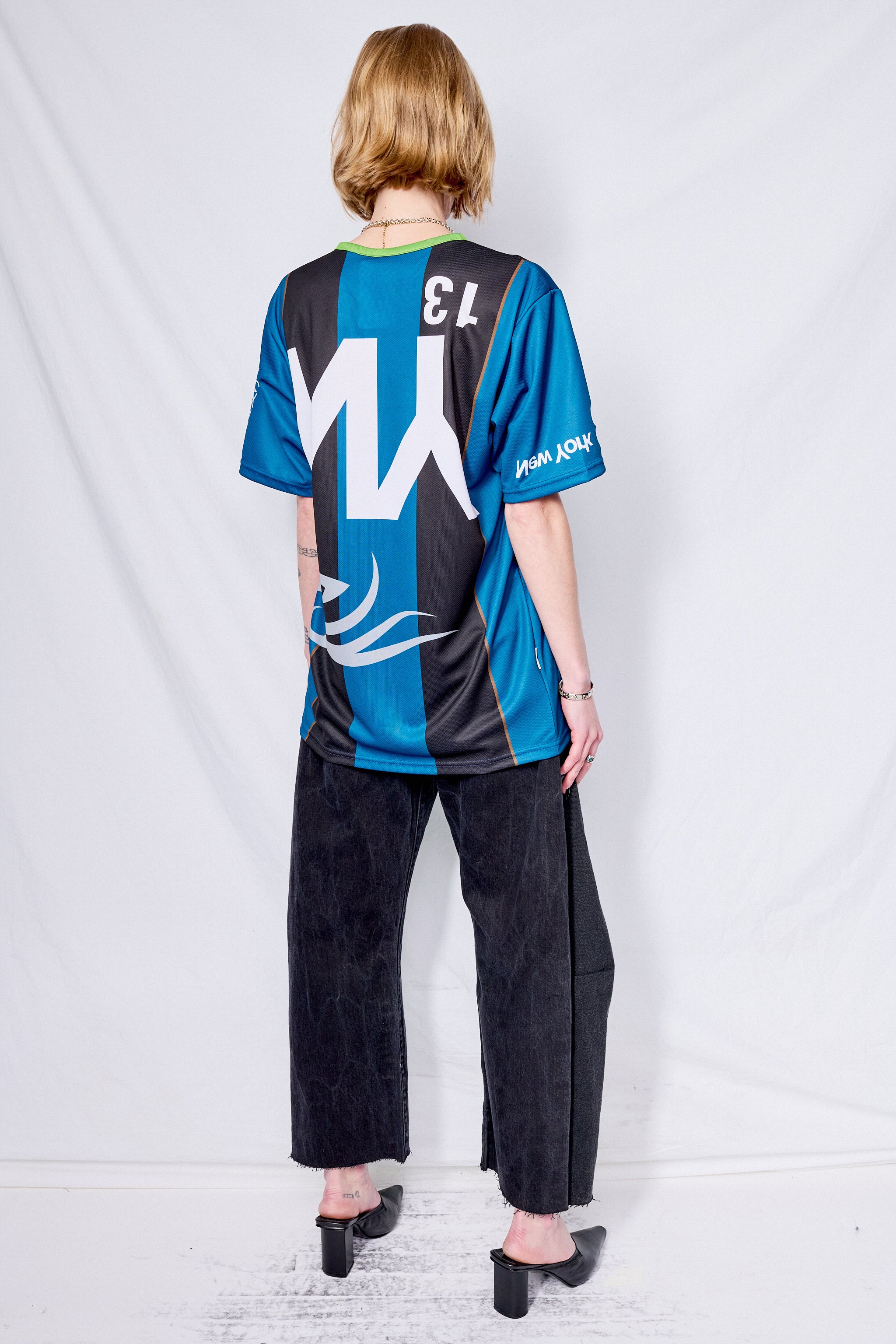 New York Logo Striped Short Sleeve Jersey - Image 9