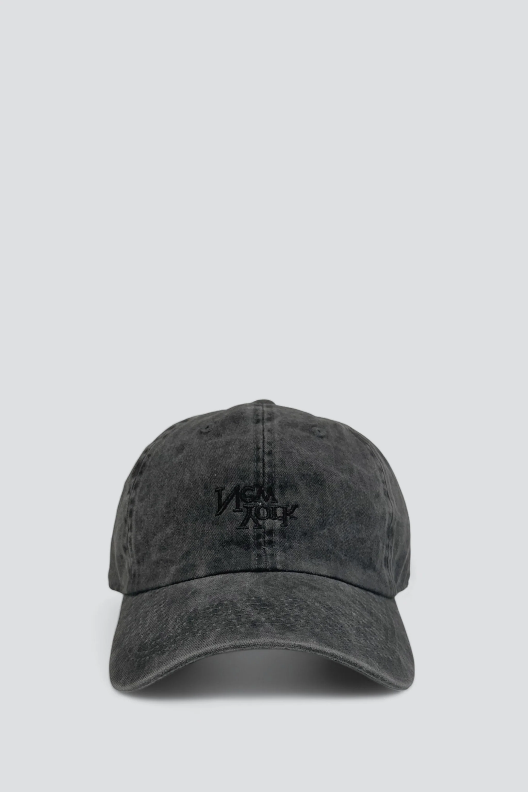 New York V2 Embroidered Hat - Washed Black