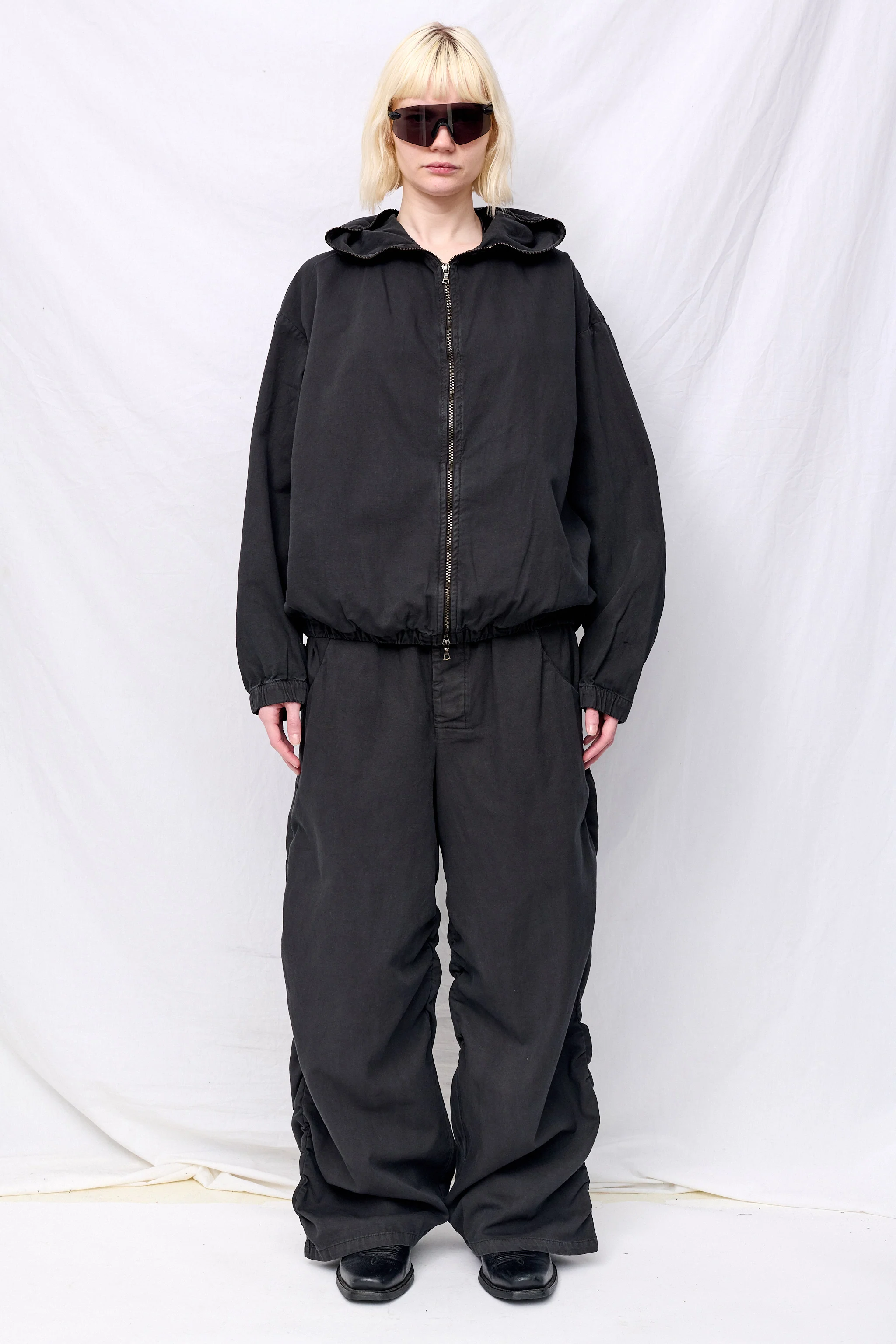 No. 267 Black Thin Canvas Draped Trousers - Image 5