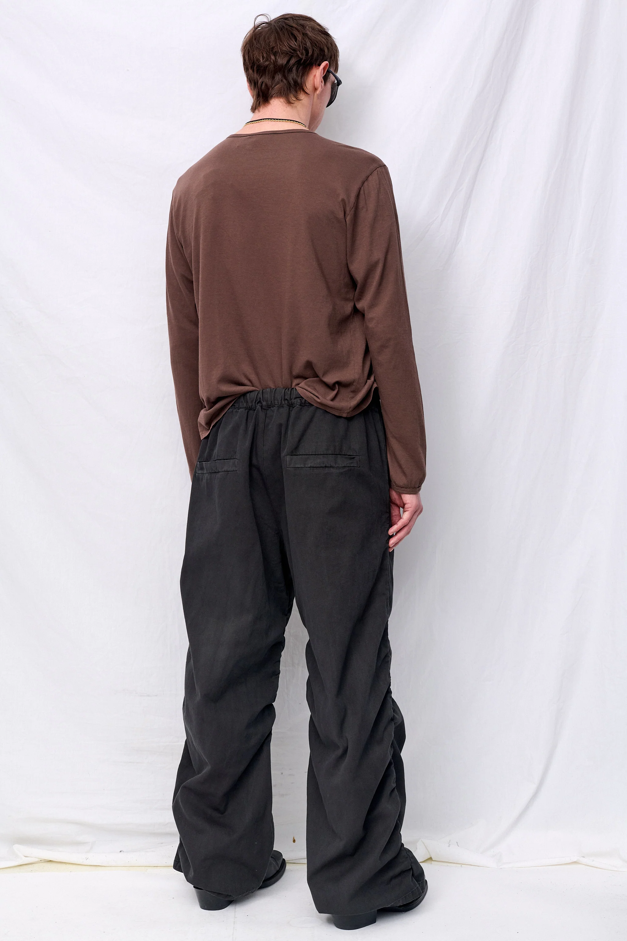 No. 267 Black Thin Canvas Draped Trousers - Image 8