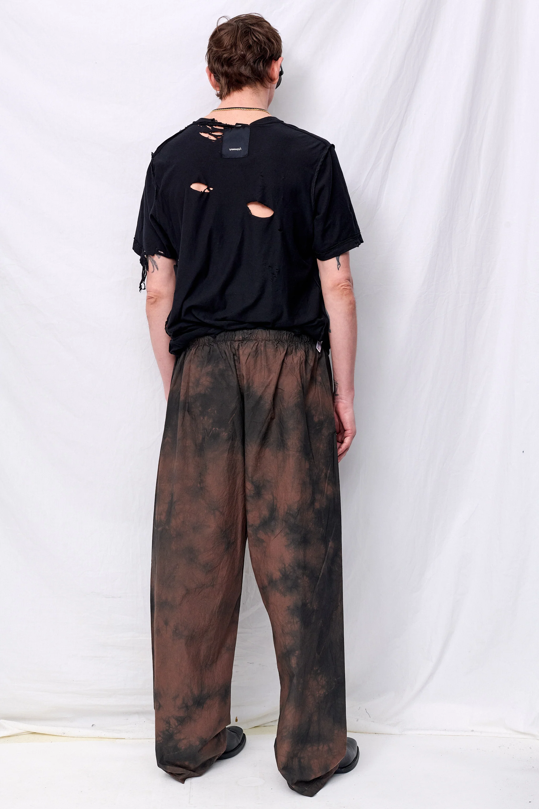 No.287 Brown/Black Poplin Flap Pocket Trousers - Image 6
