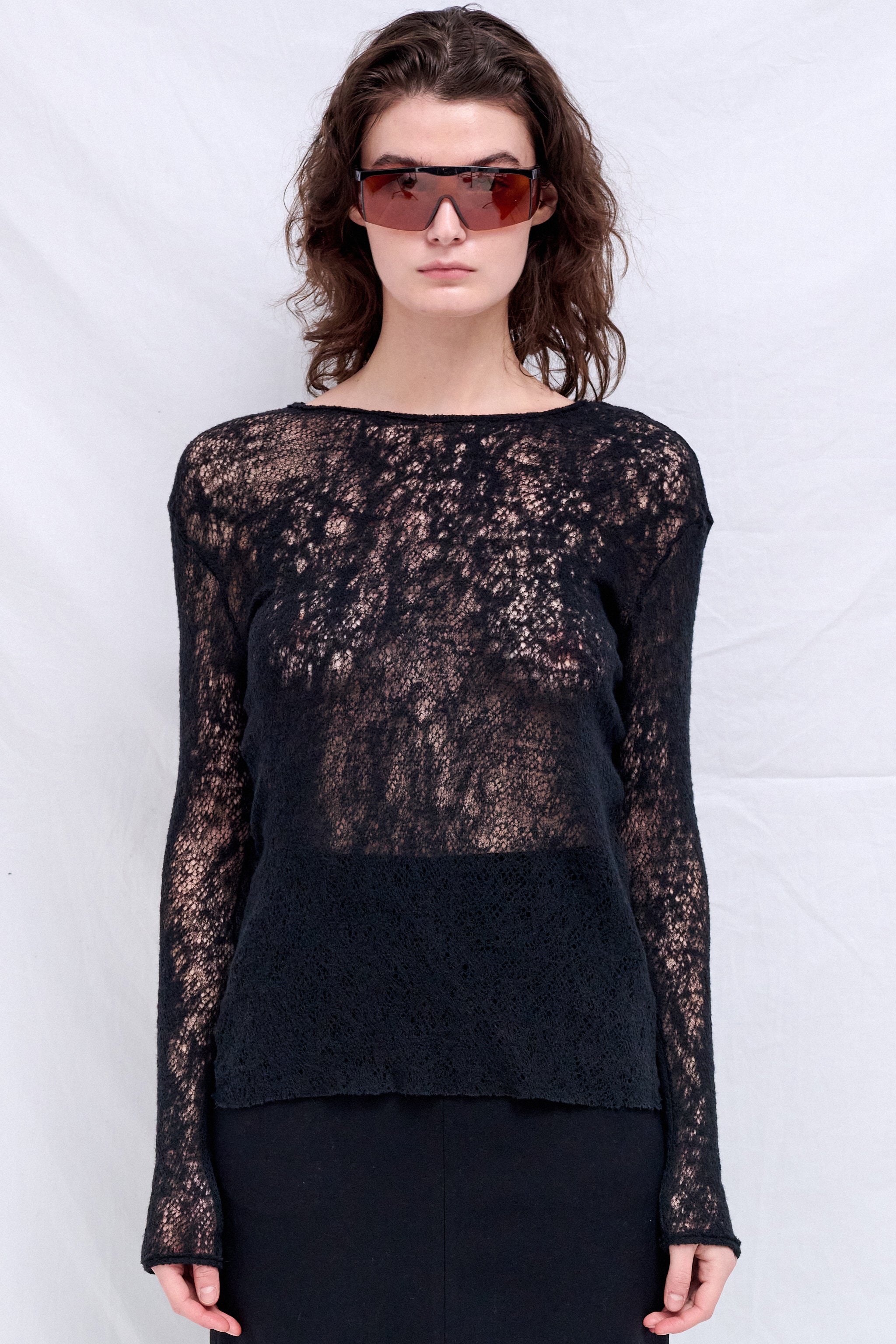 No.292 Black Merino Wool Knitted Top - Image 3
