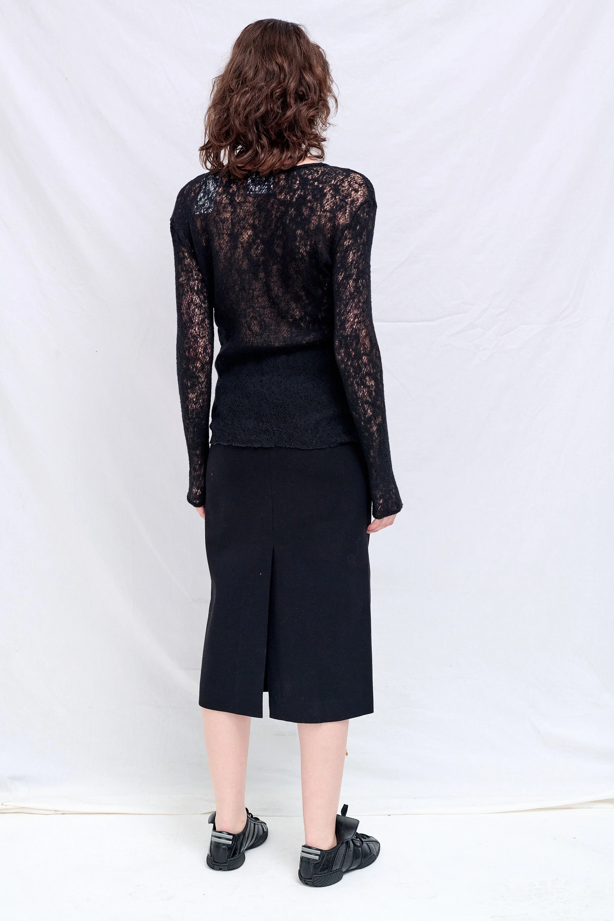 No.292 Black Merino Wool Knitted Top - Image 4
