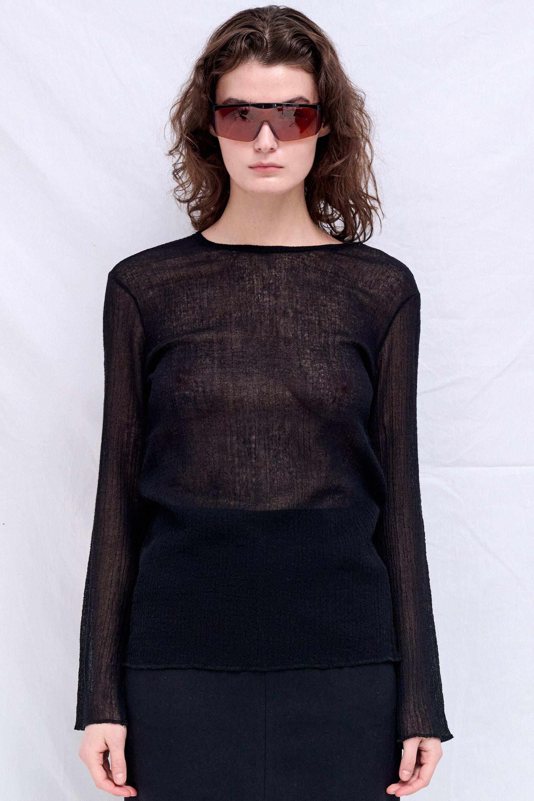 No.300 Black Rib Jersey Top - Image 3
