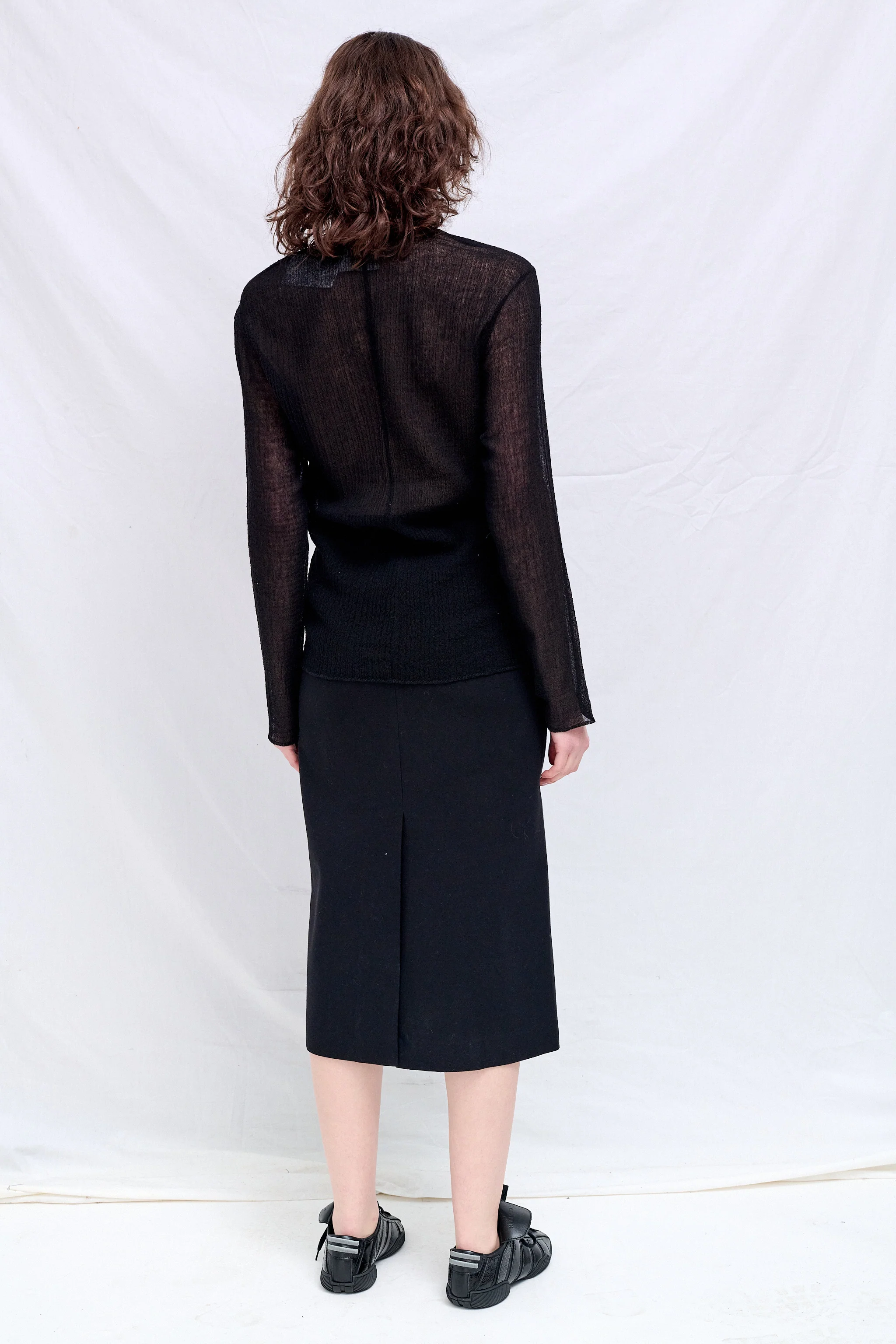 No.300 Black Rib Jersey Top - Image 4