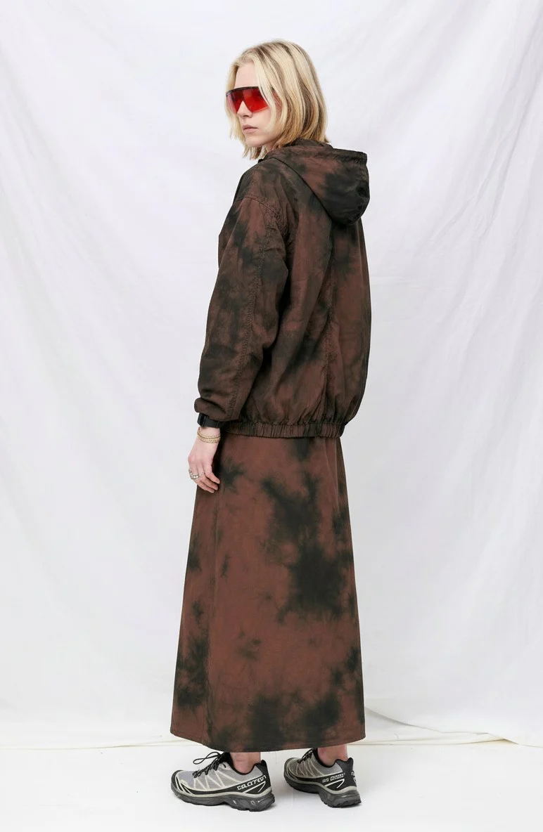 No.304 Black/Brown Poplin Wrap Skirt - Image 4