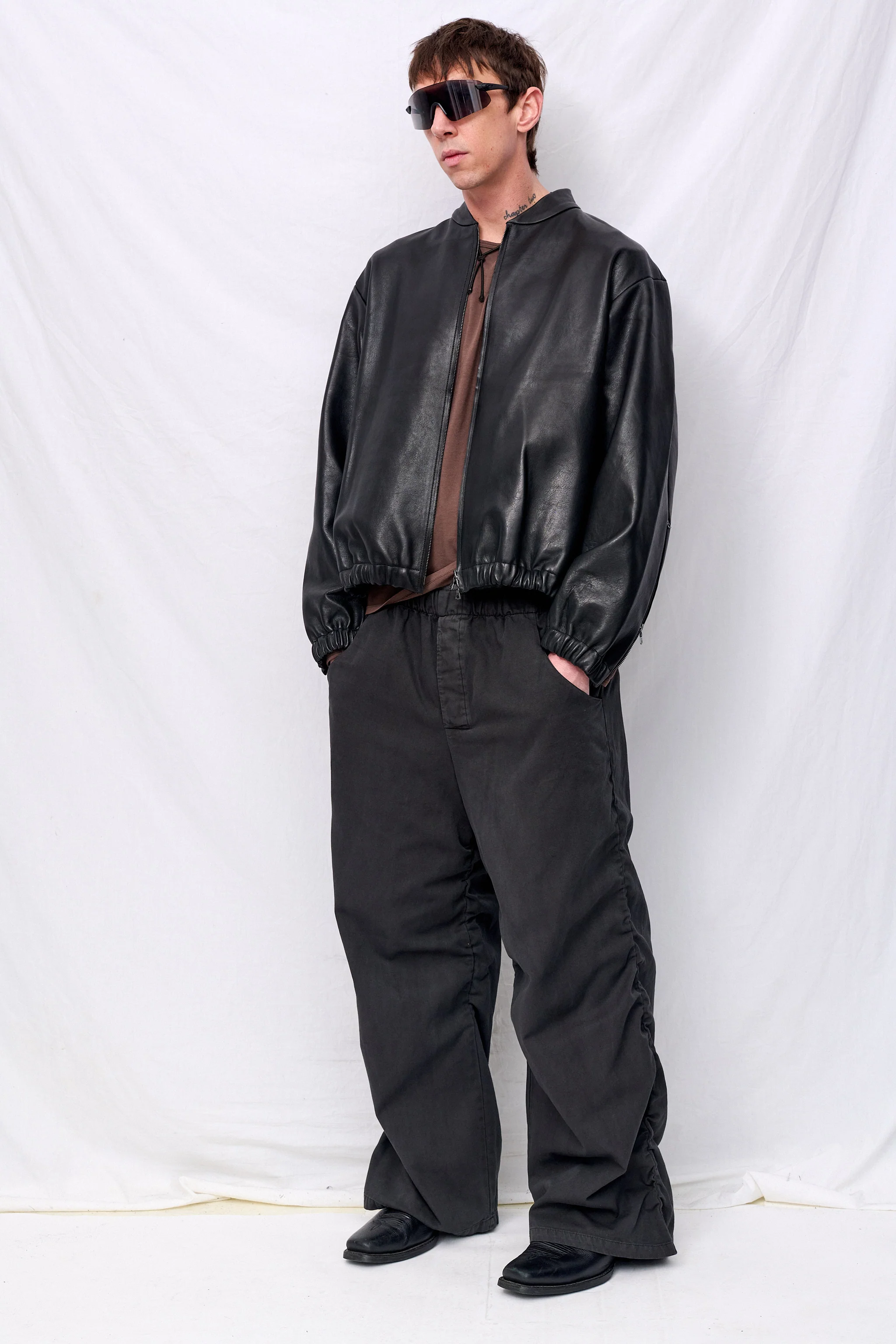 No.306 Black Leather Six Zipper Jacket - Image 3