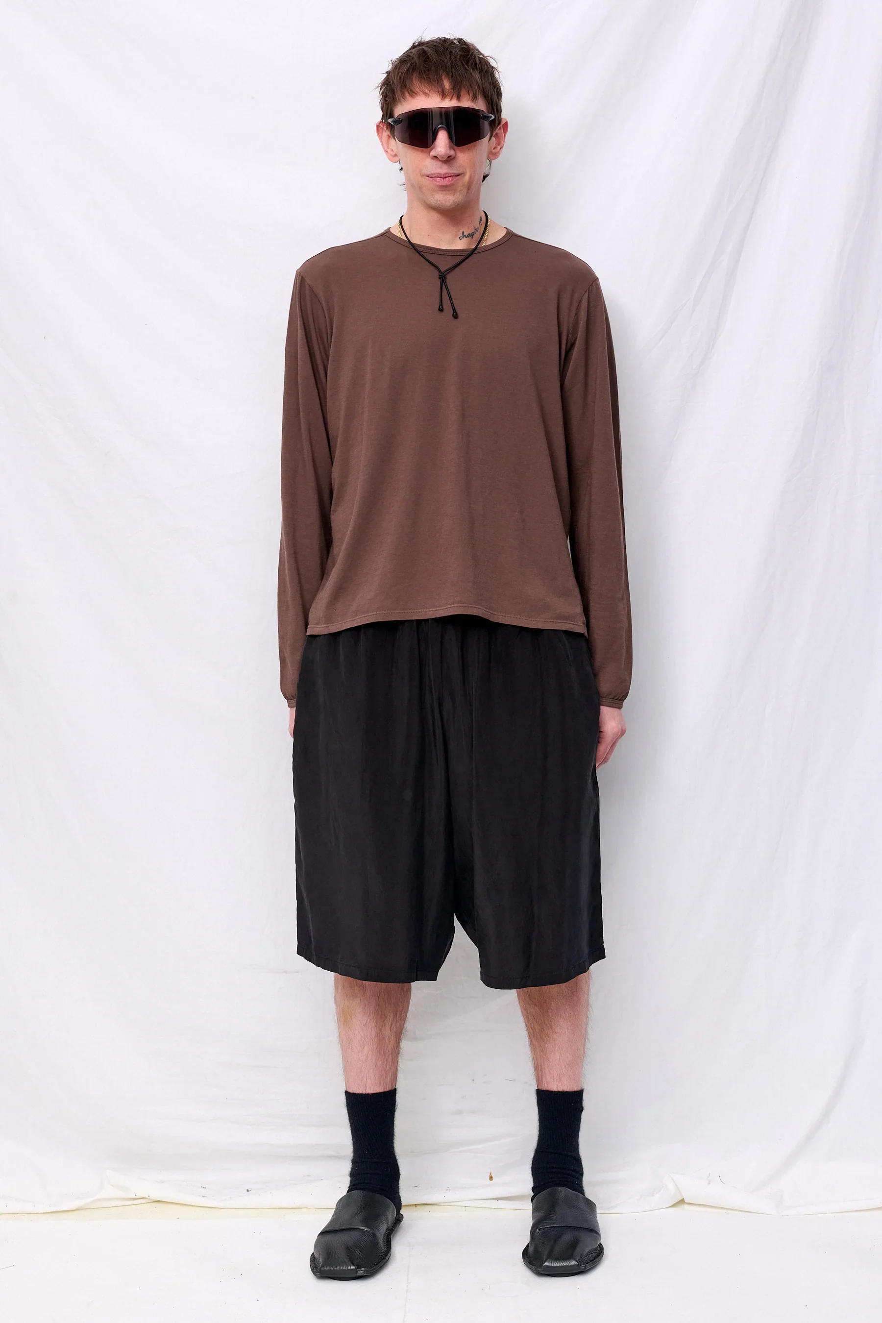 No.87 Brown Organic Cotton Long Sleeve T-Shirt - Image 3