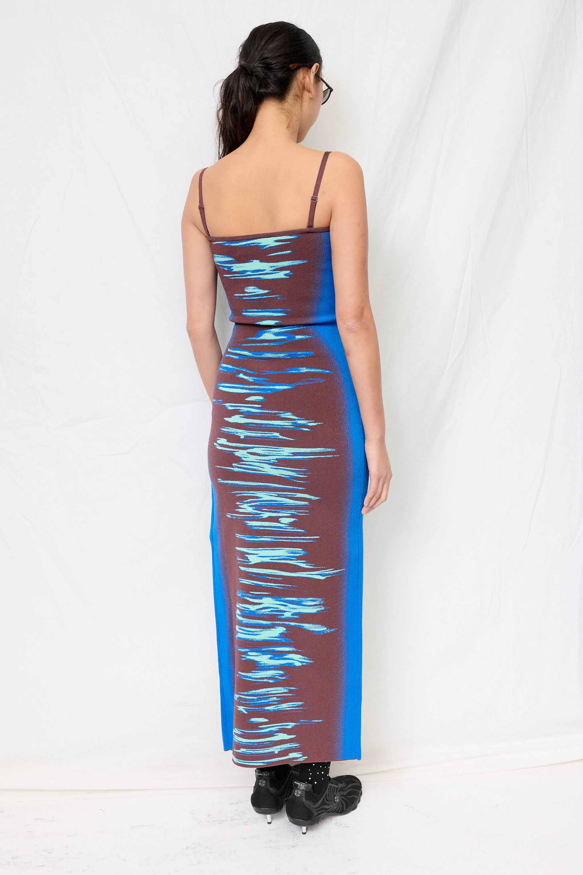 Ocean Blue Iris Ocean Print Maxi Tank Dress - Image 4