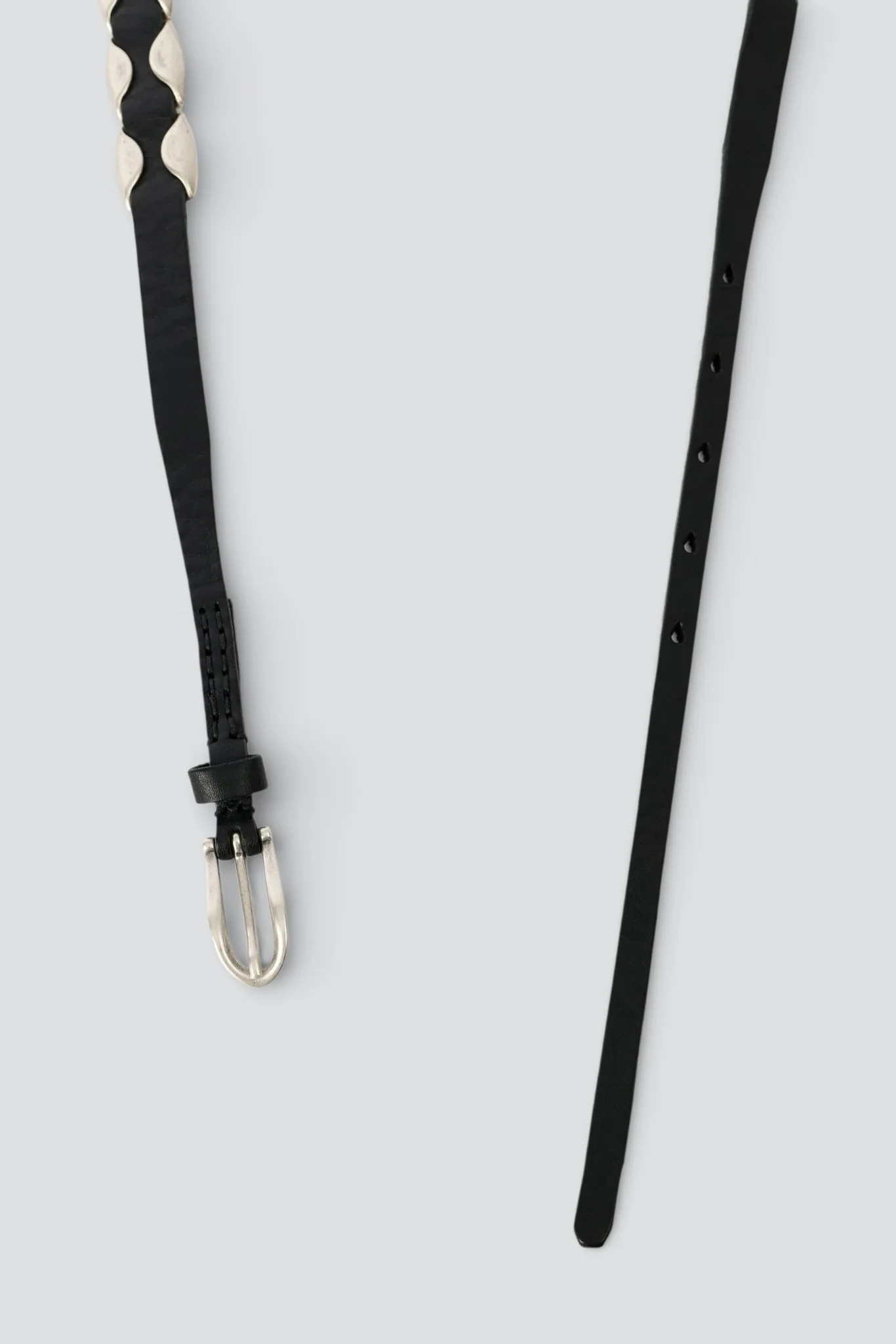 Oily Black Leather Billow Belt - Image 2