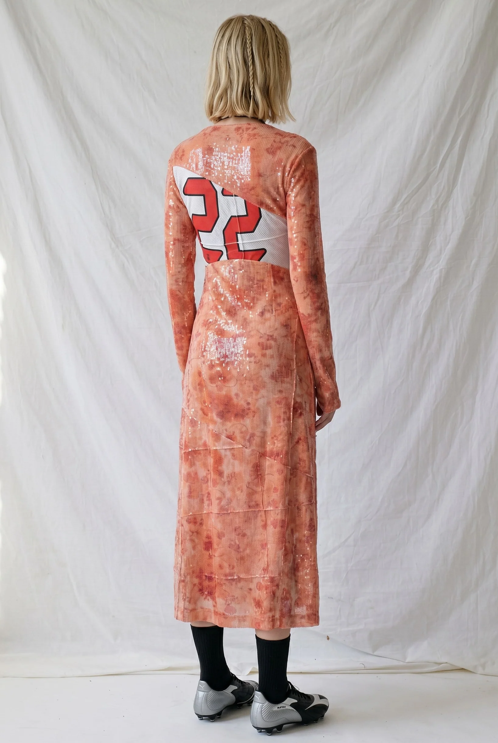 Orange Sunkissed Sequins Football Knots Dress - Image 2