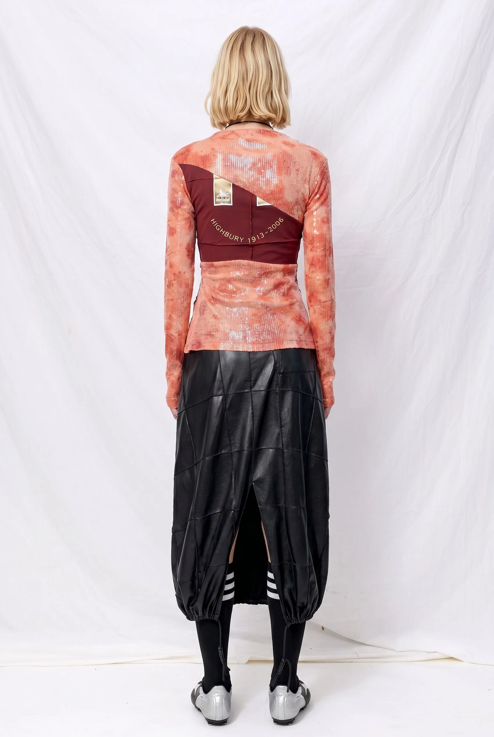 Orange Sunkissed Sequins Football Knots Top - Image 2