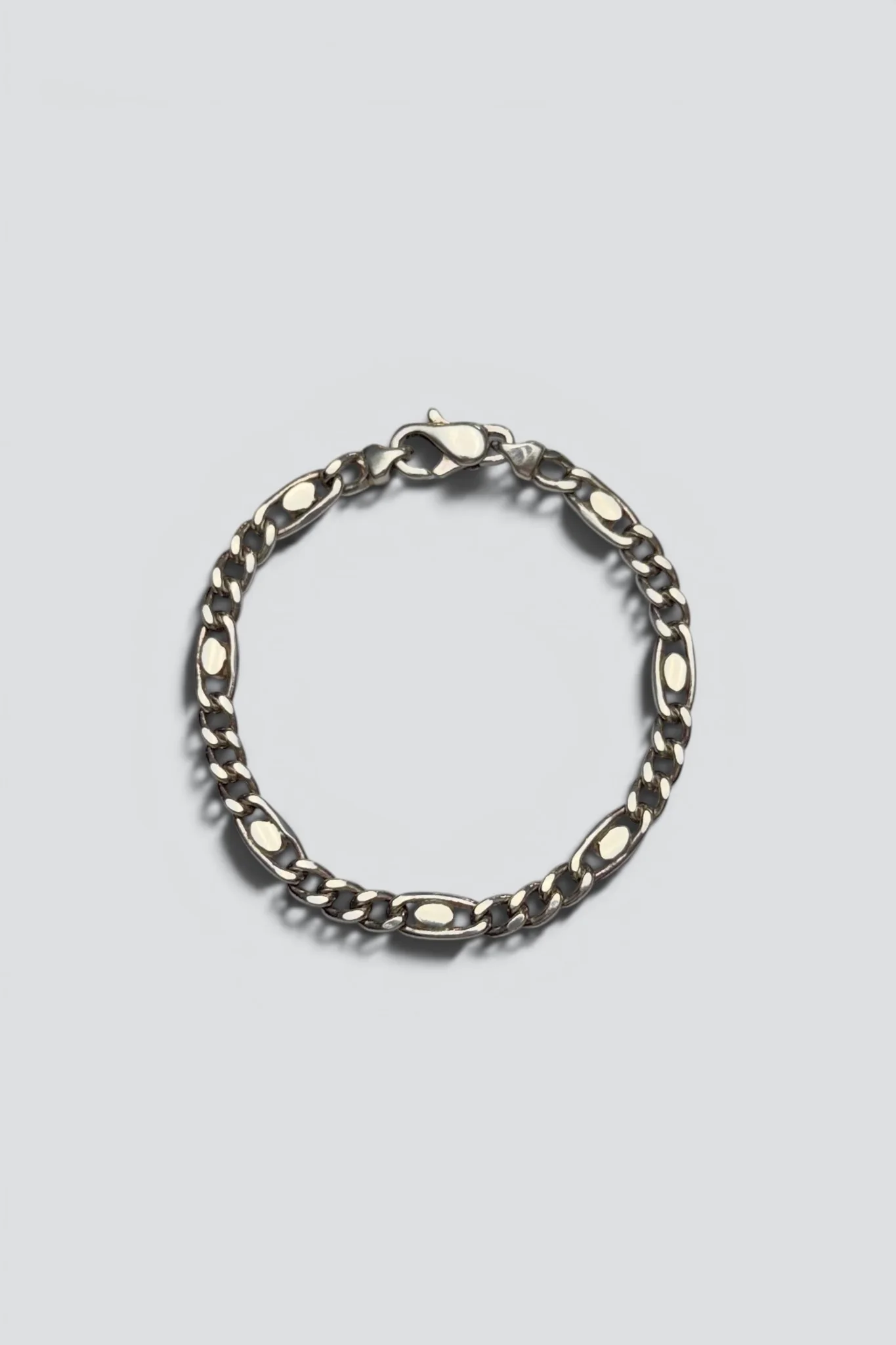 Sterling Silver Oval Curb Chain Link Bracelet