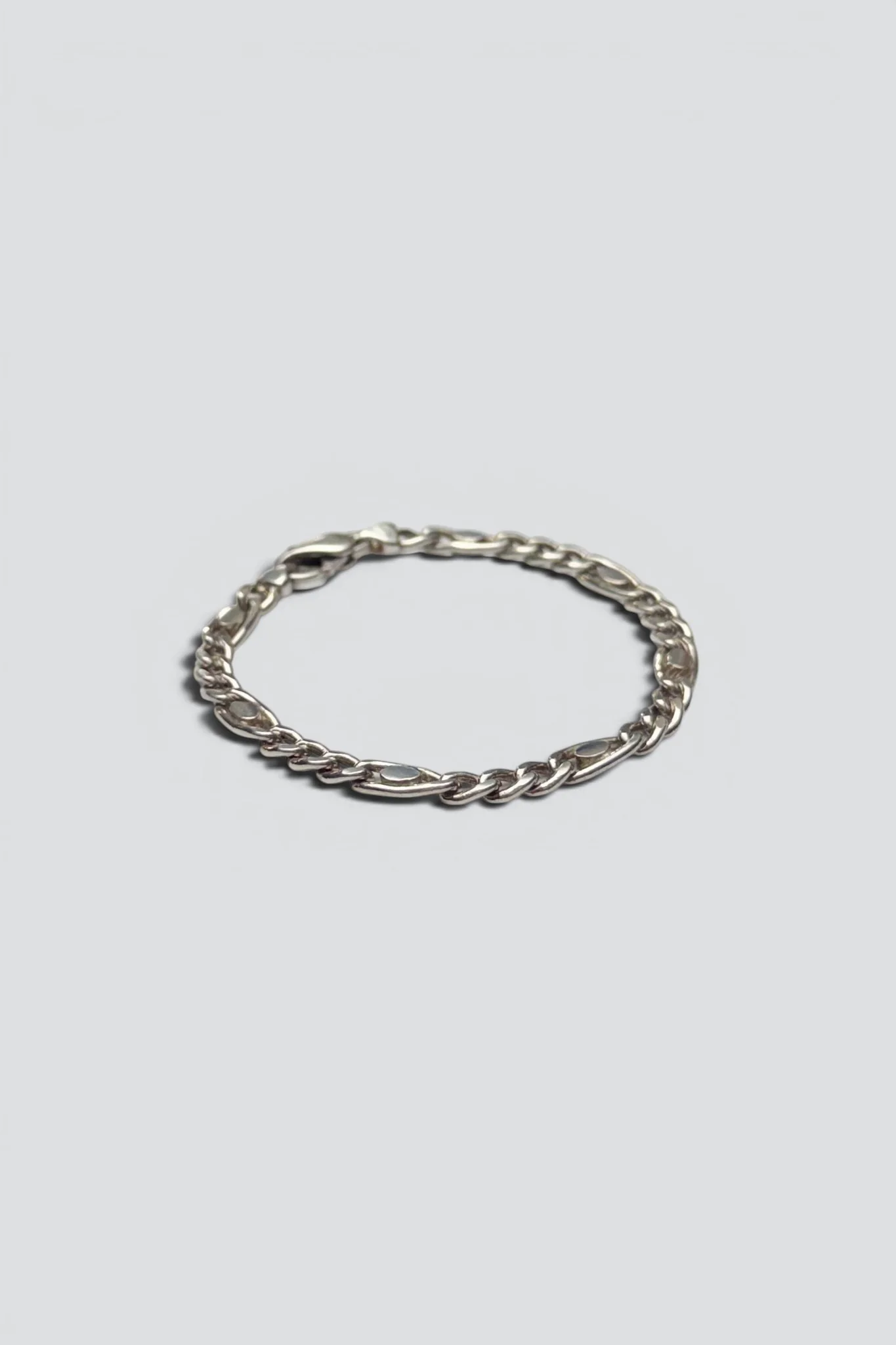 Sterling Silver Oval Curb Chain Link Bracelet - Image 2