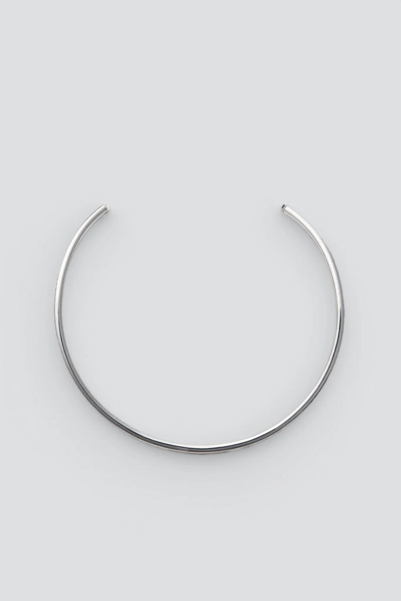 Silver/Clear Quartz Slim Tube Collar