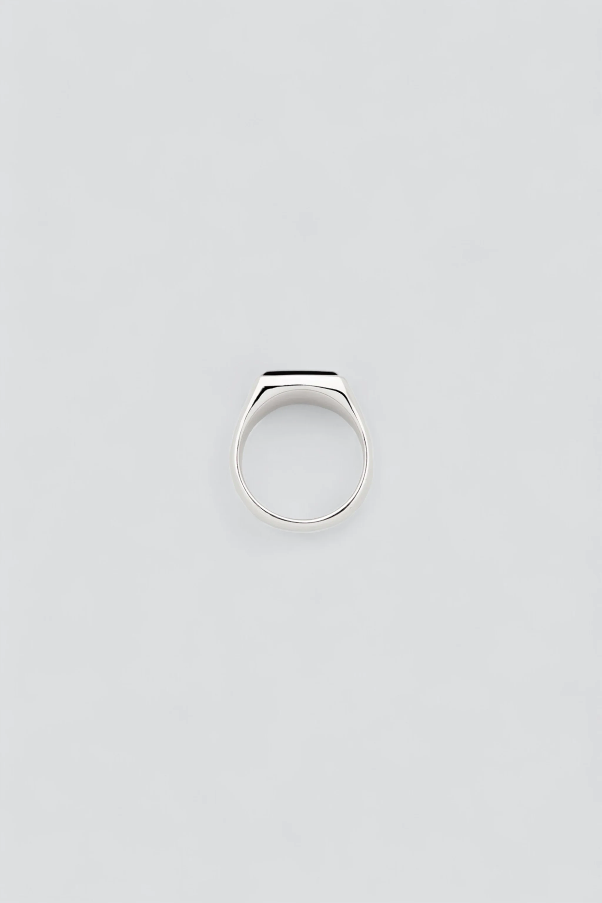 Silver W Cushion Black Onyx Ring - Image 5