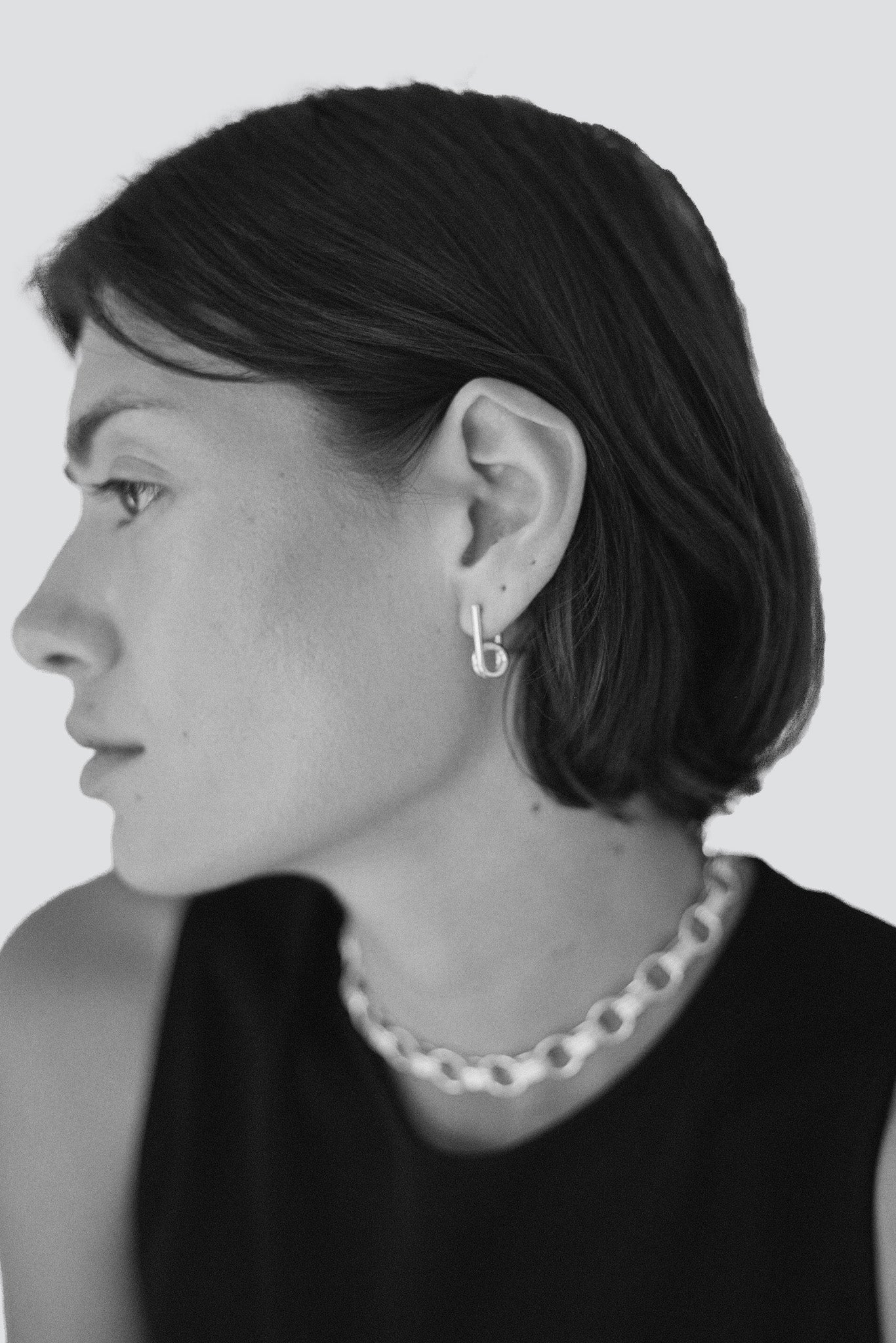 Silver Delicate Pin Earring - Image 4