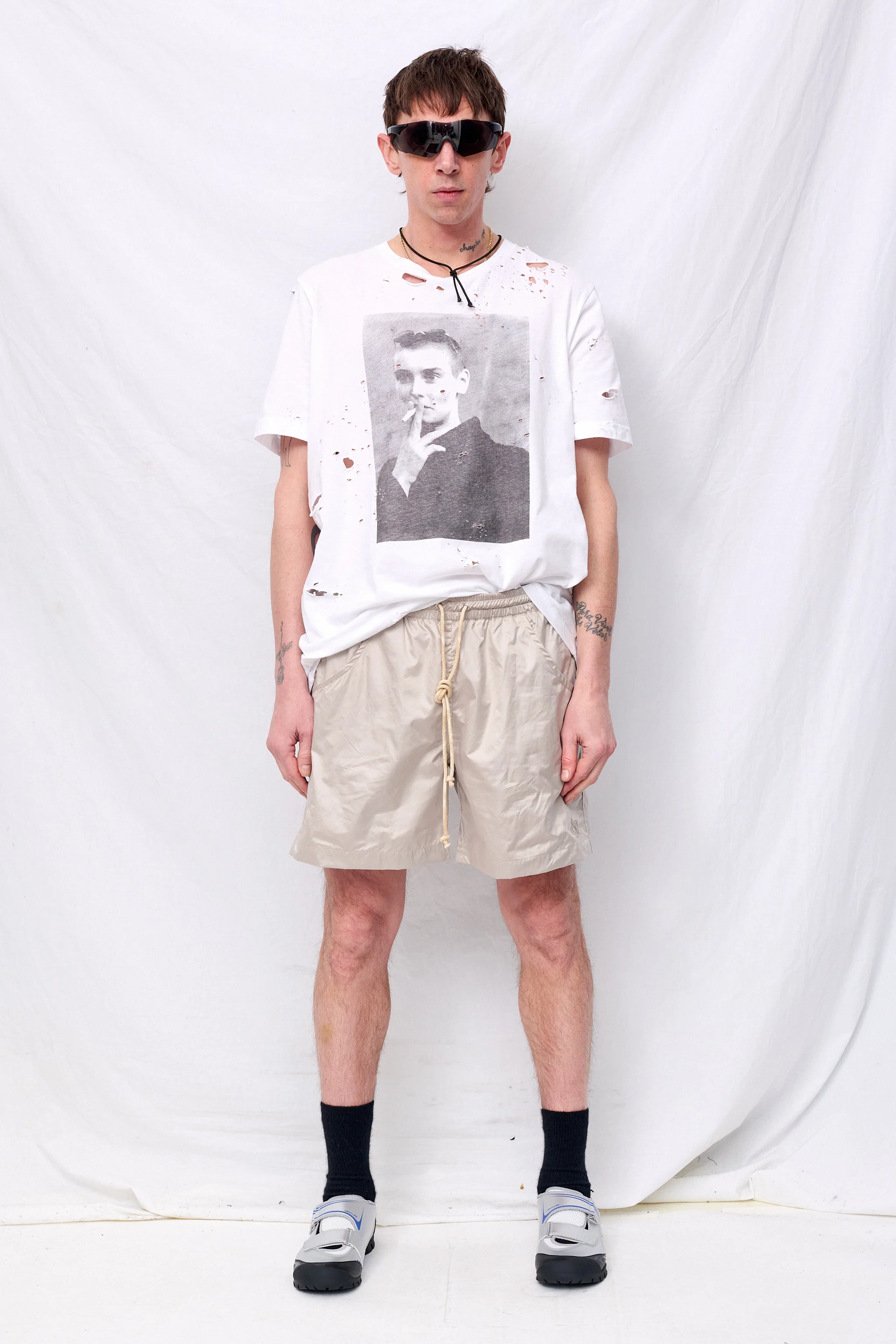 Silver Ecru Swim Shorts