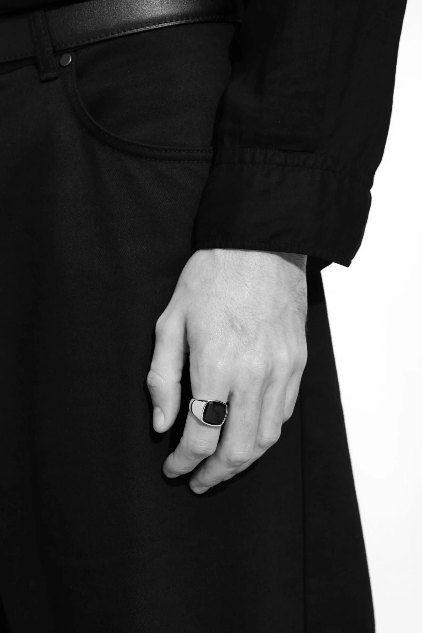 Silver M Cushion Black Onyx Ring - Image 6