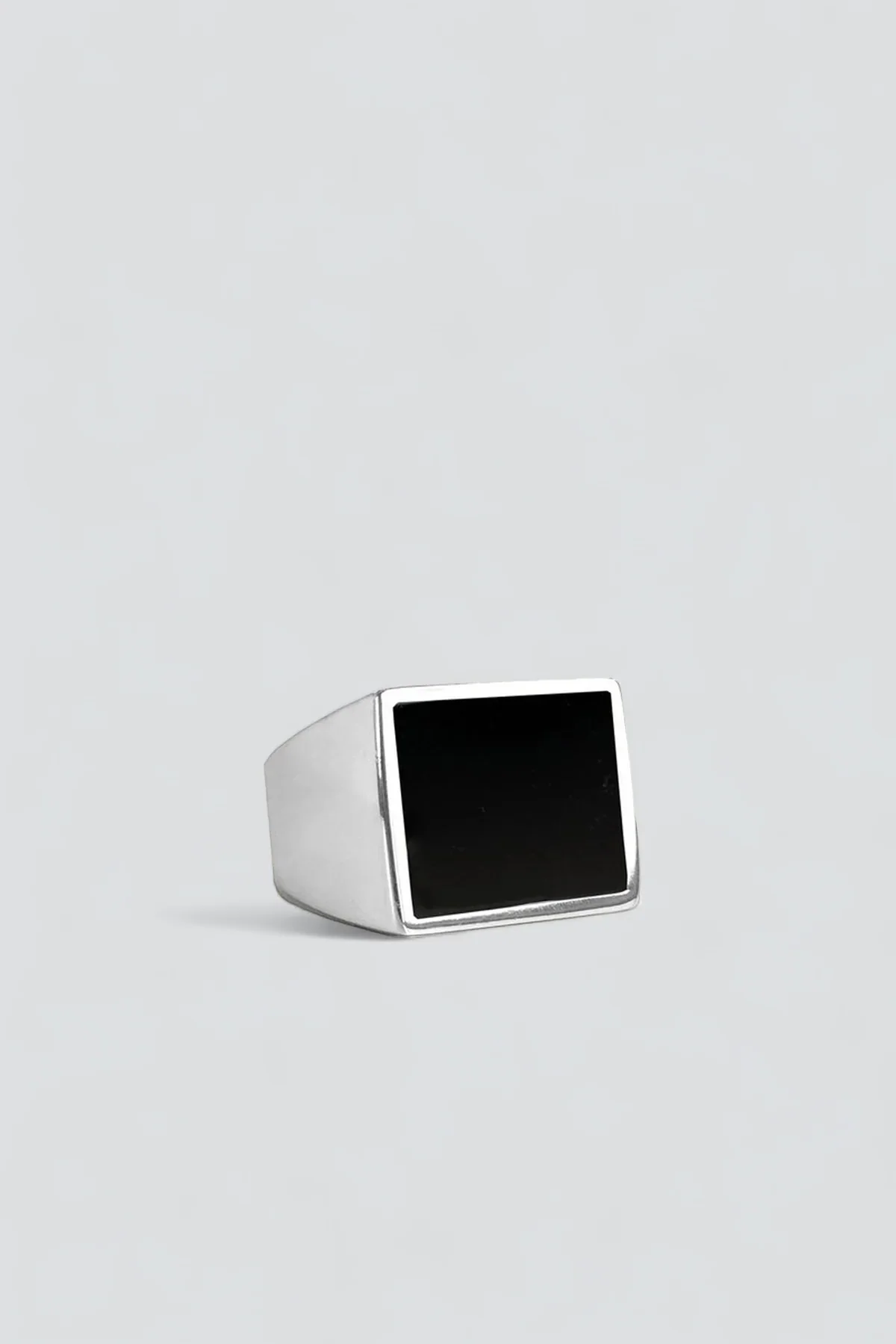 Silver Onyx Signet Ring - Square - Image 4