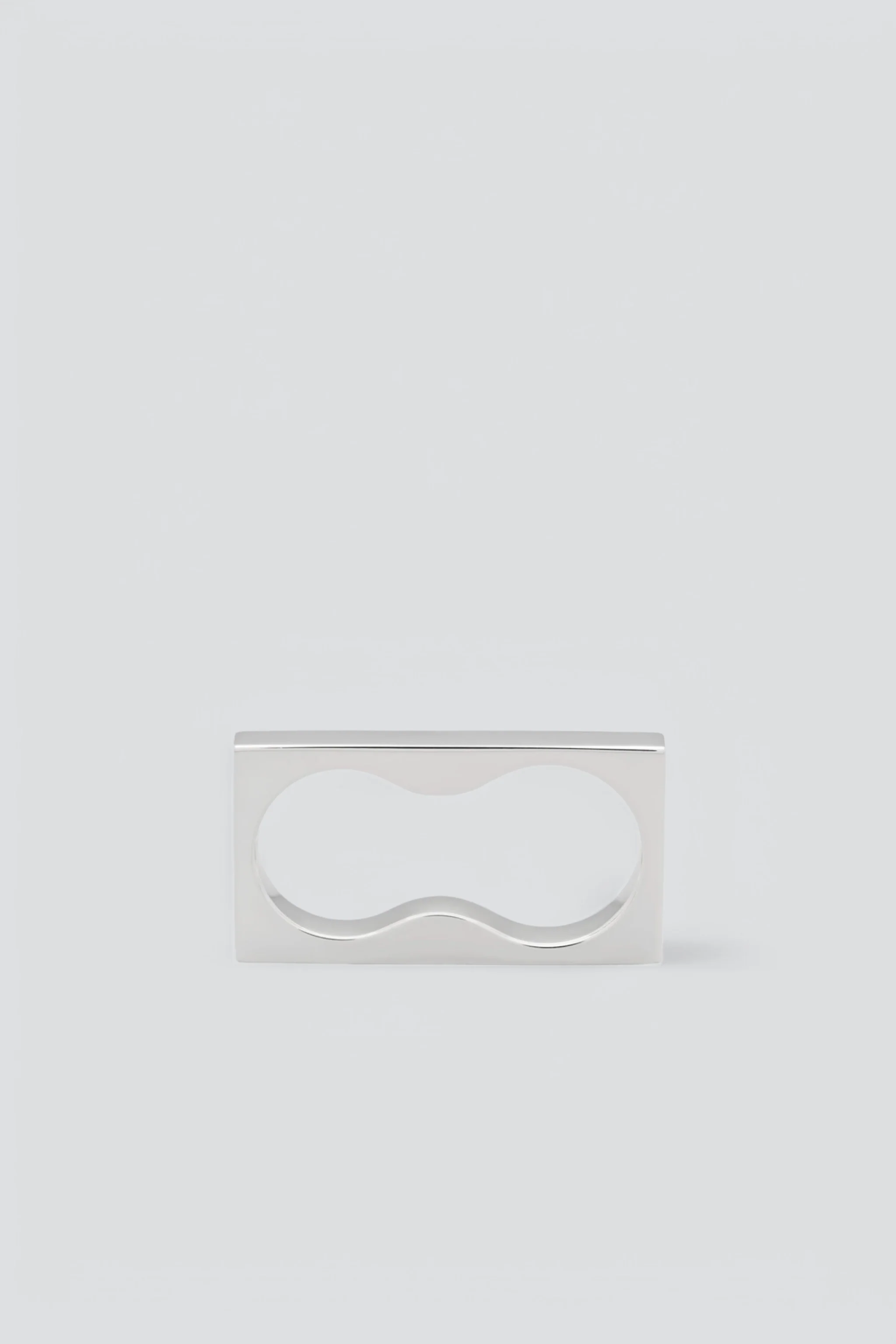 Silver Square Double Ring