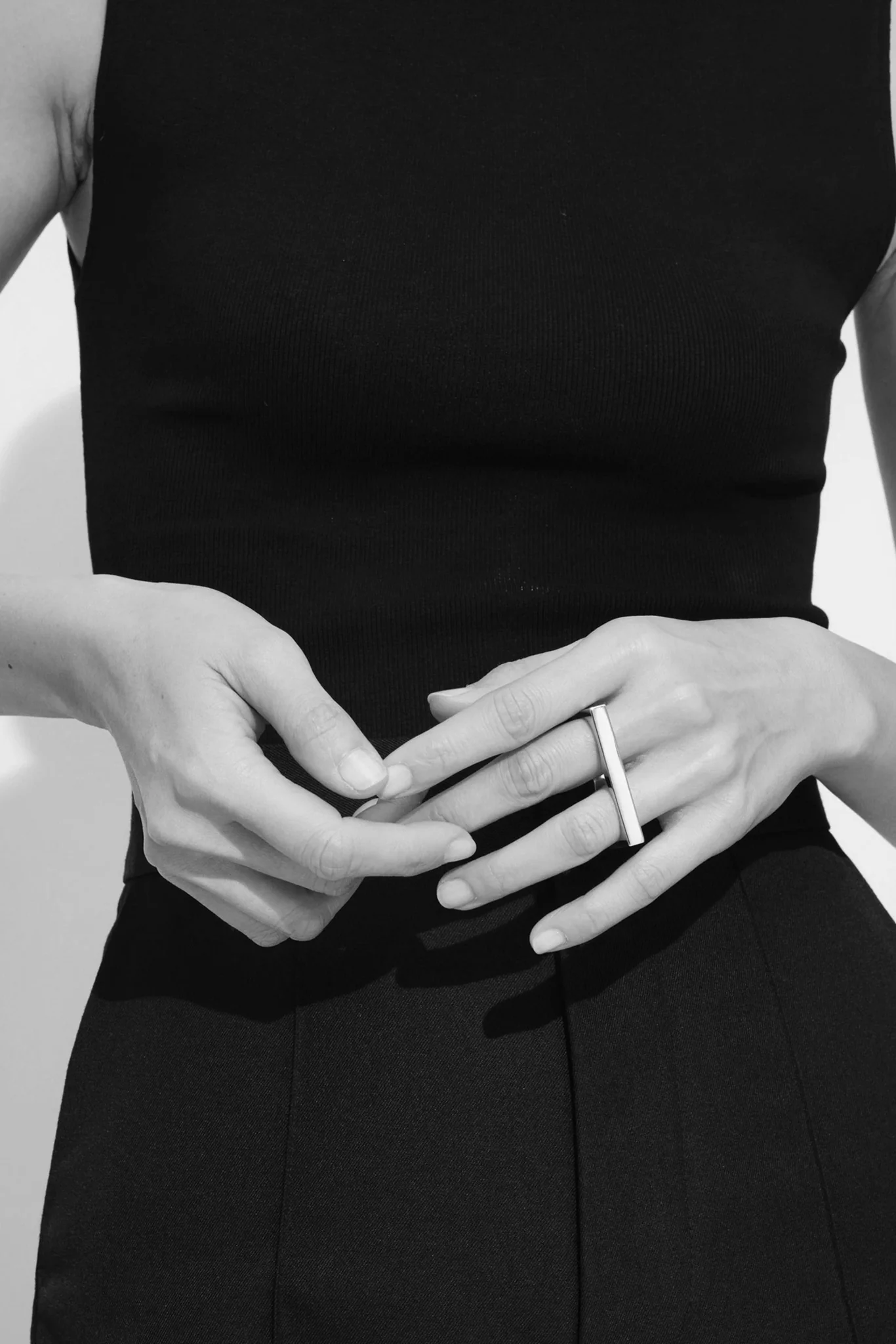 Silver Square Double Ring - Image 2
