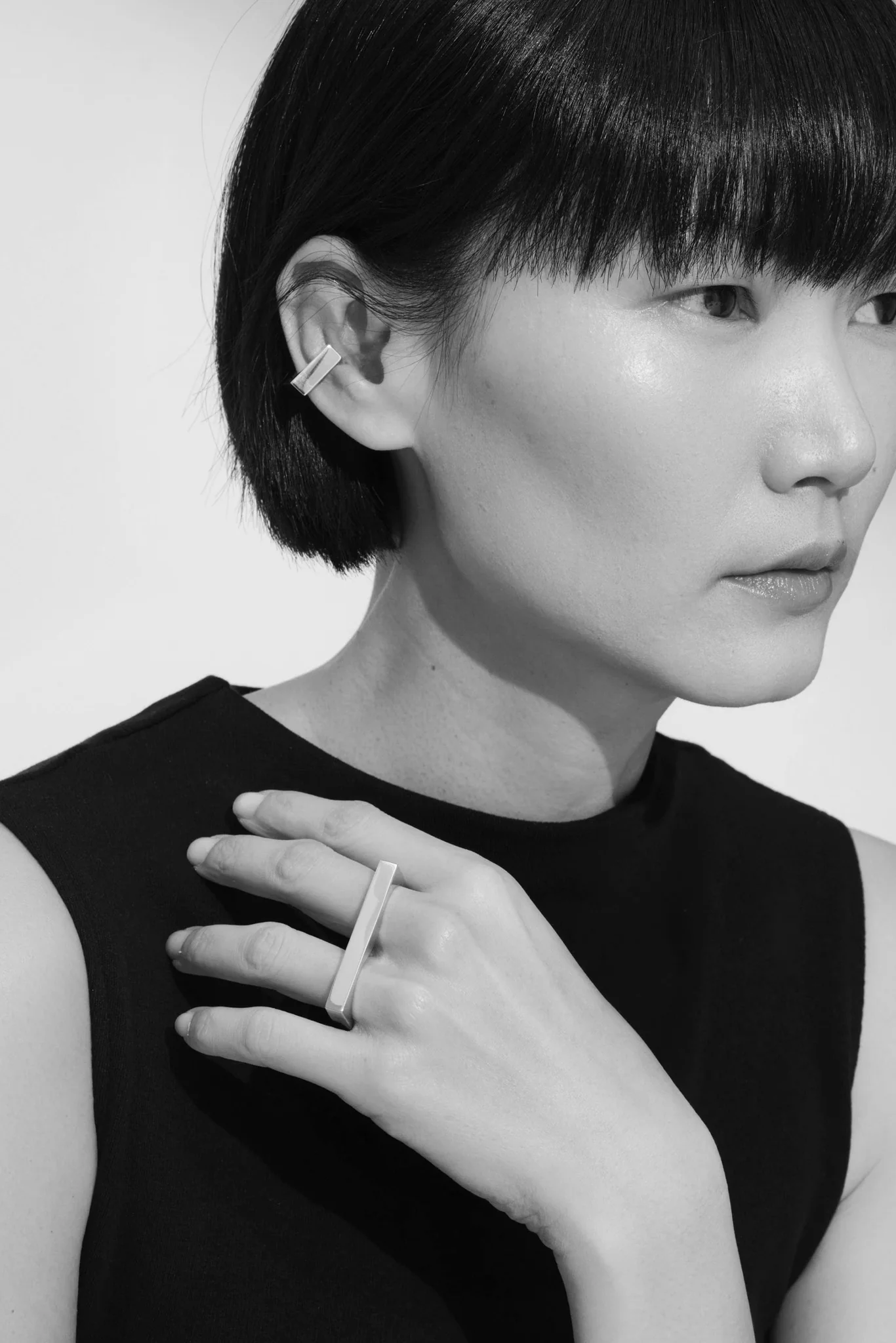 Silver Square Double Ring - Image 4