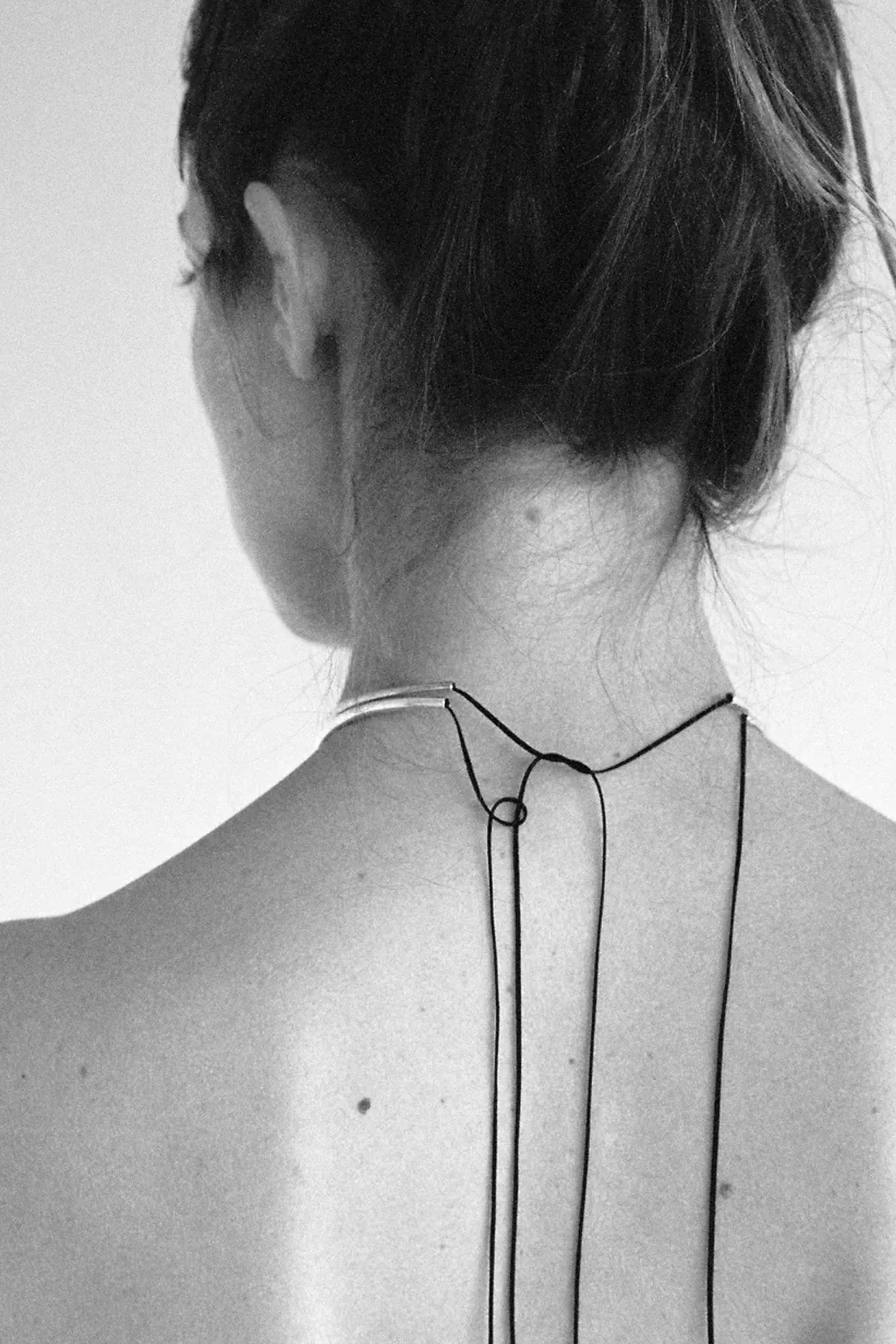 Silver Tube Collar w/ String - Image 3