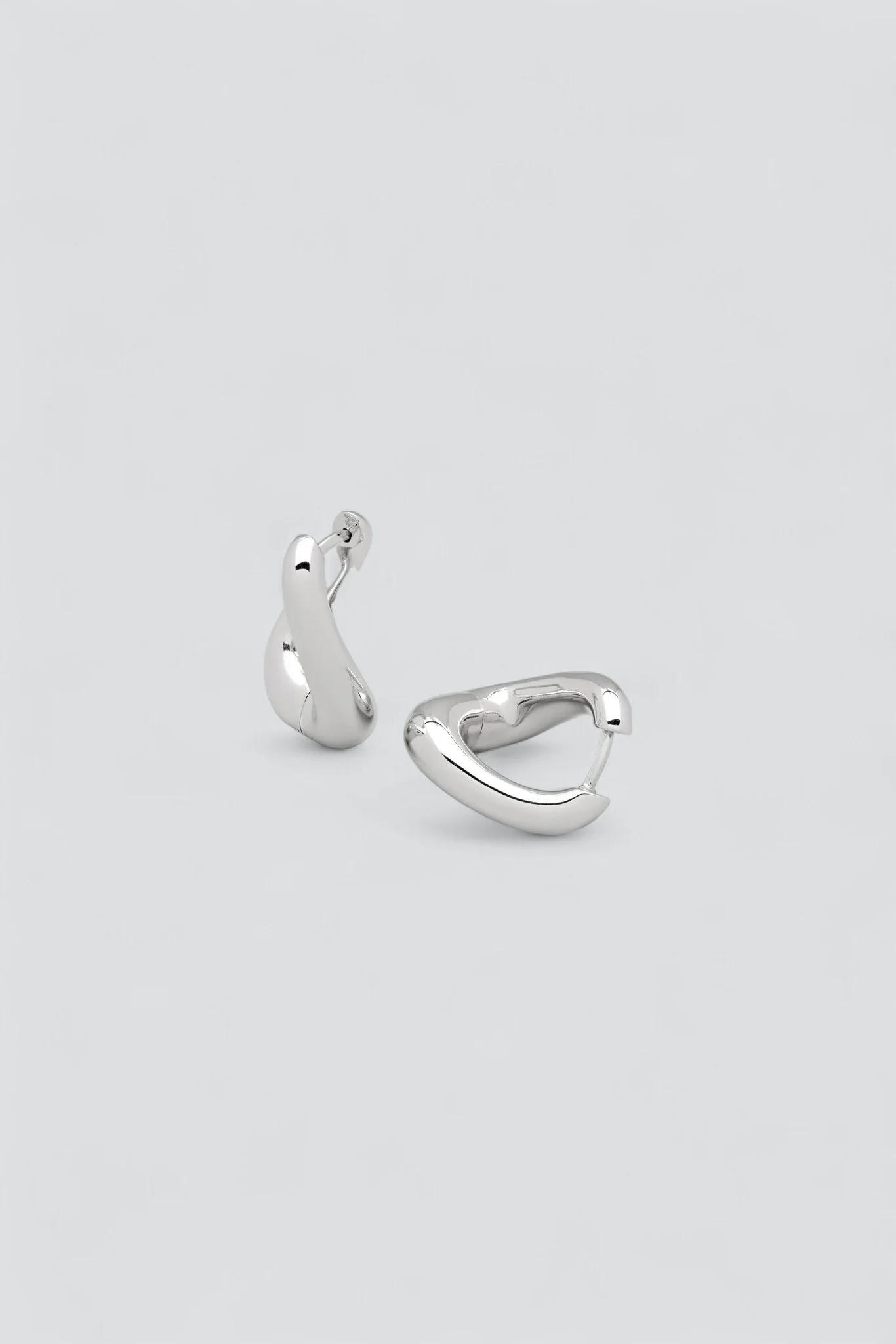 Silver Twist Hoops
