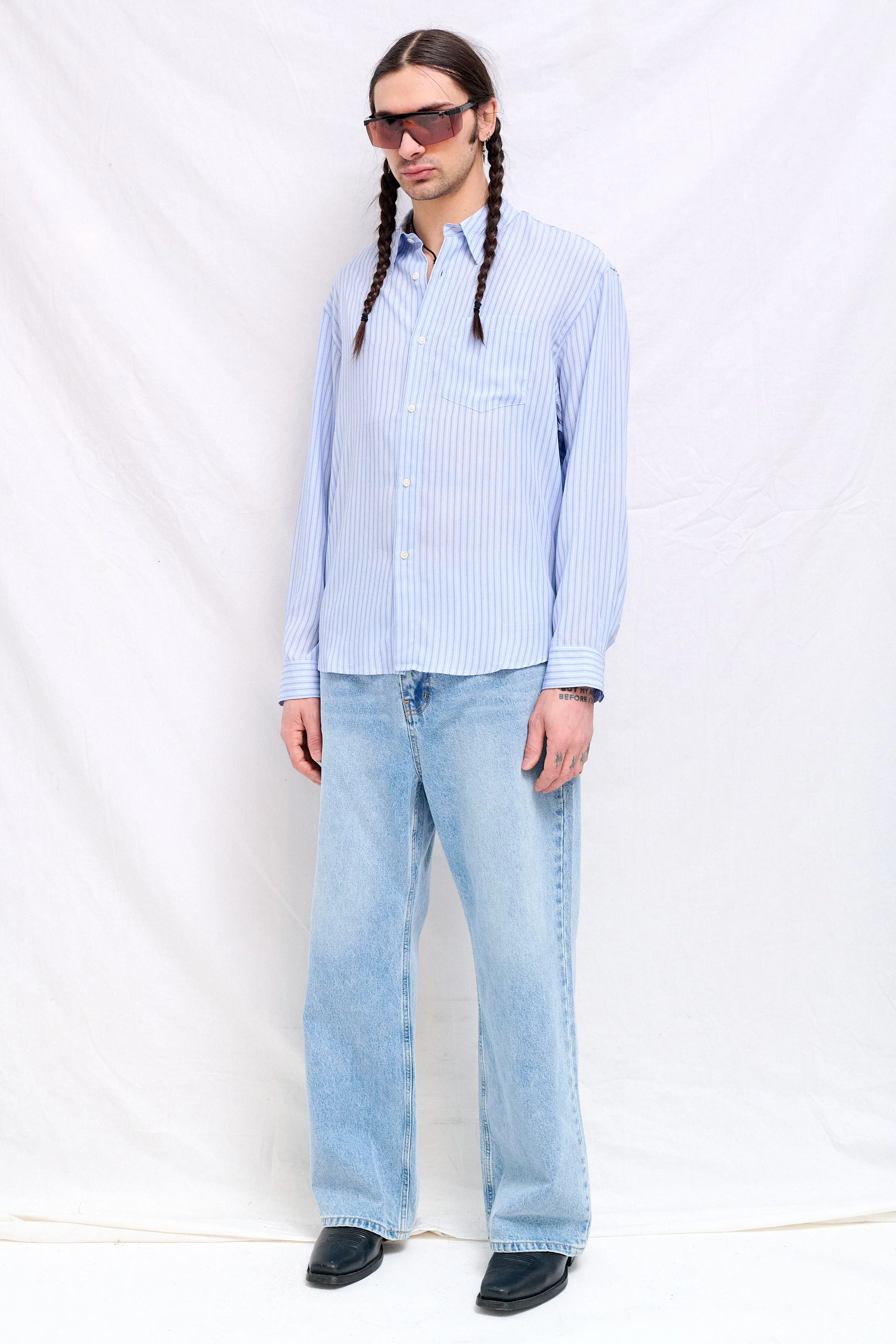 Skyblue Striped Lyocell Shirt - Image 3