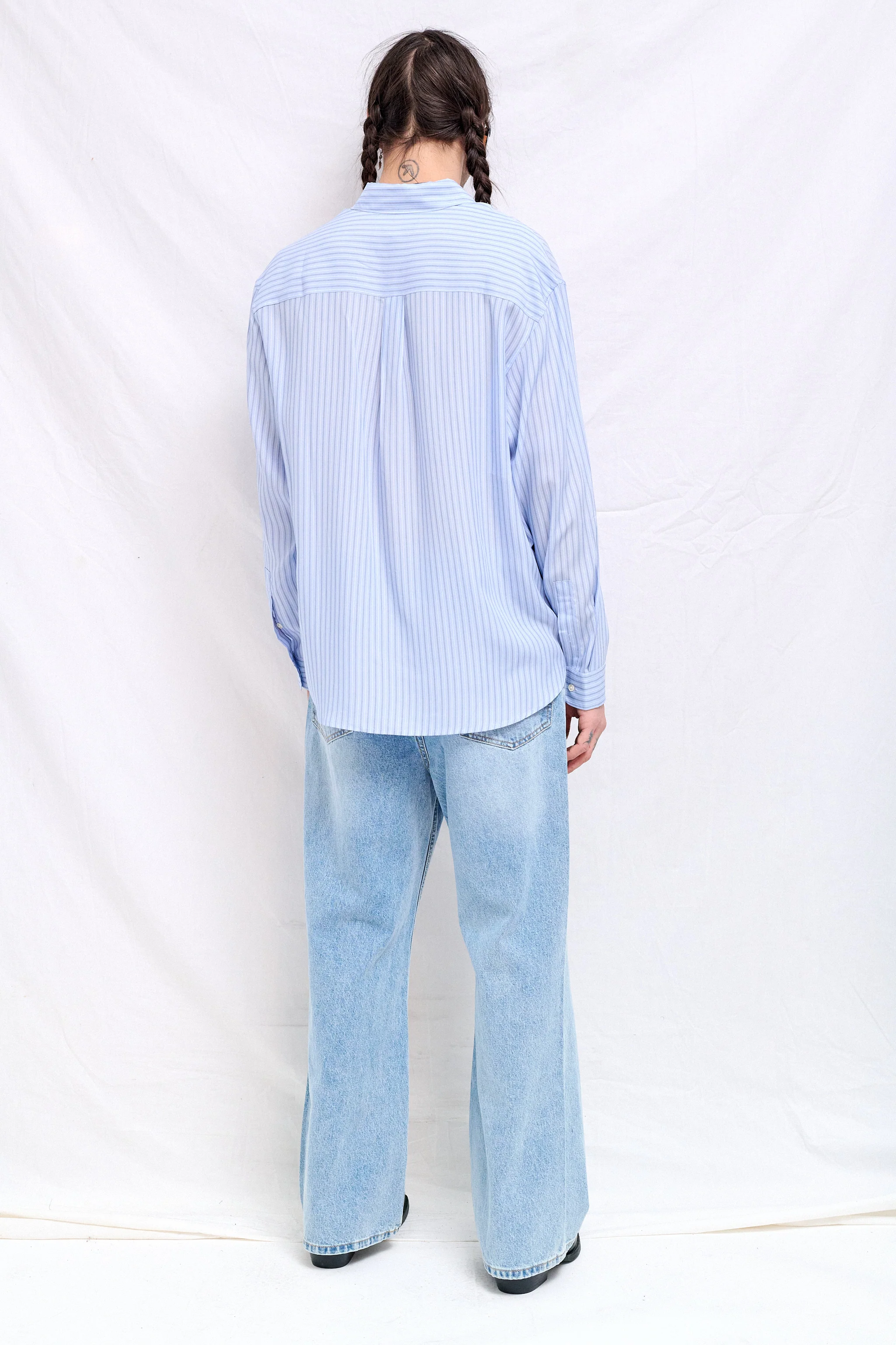 Skyblue Striped Lyocell Shirt - Image 4