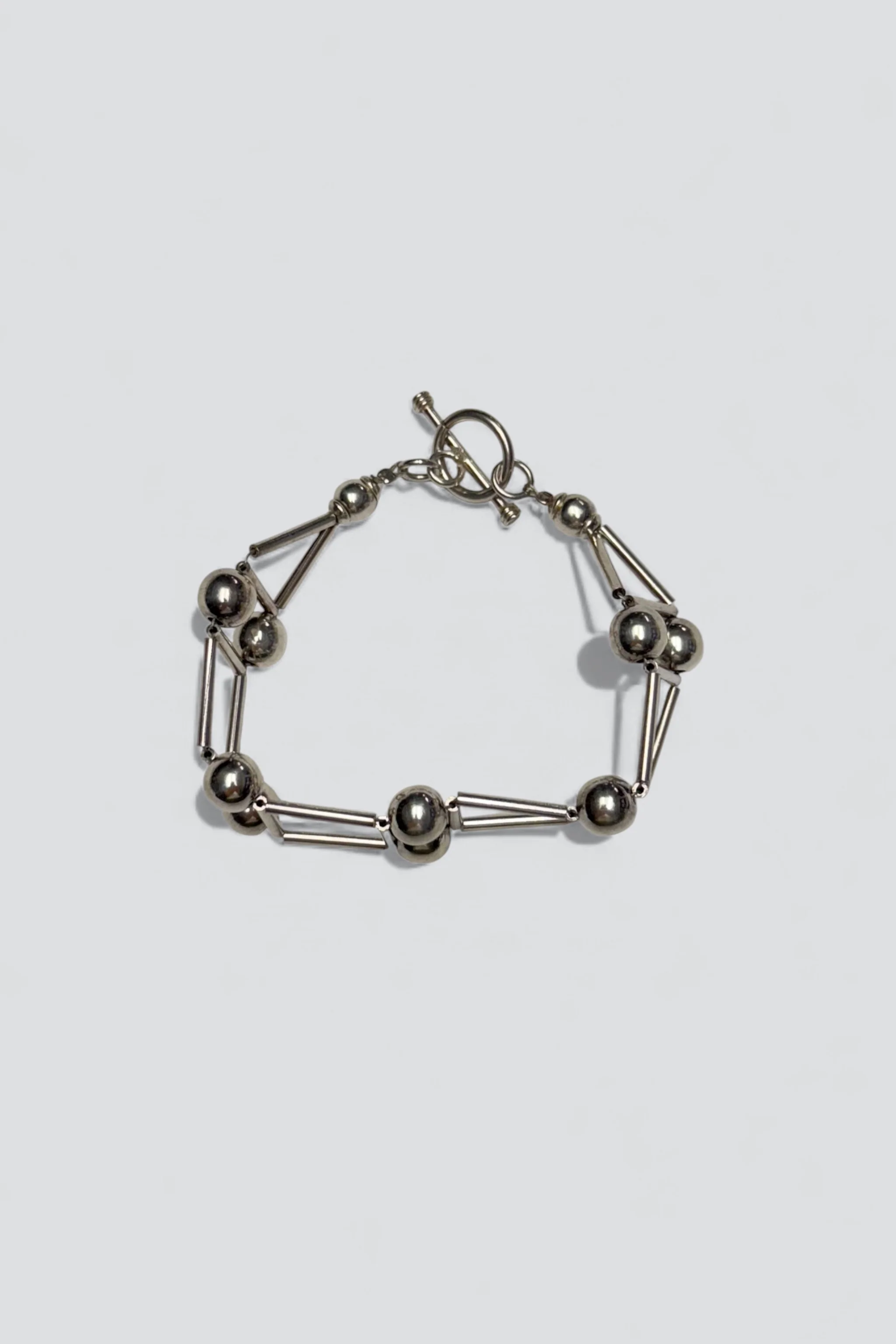 Sterling Silver Ball Ladder Bracelet