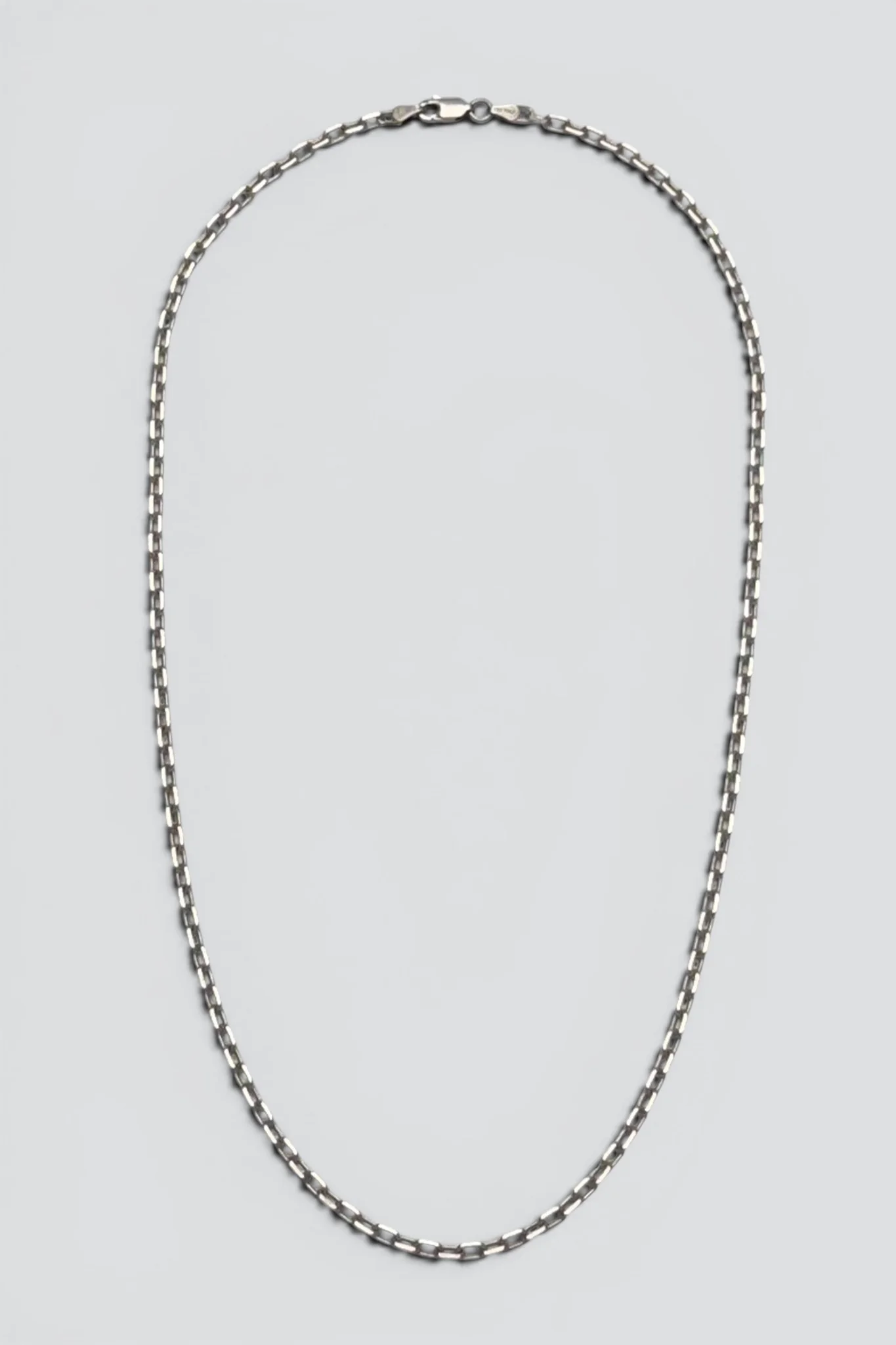 Sterling Silver Thin Bevel Chain Necklace