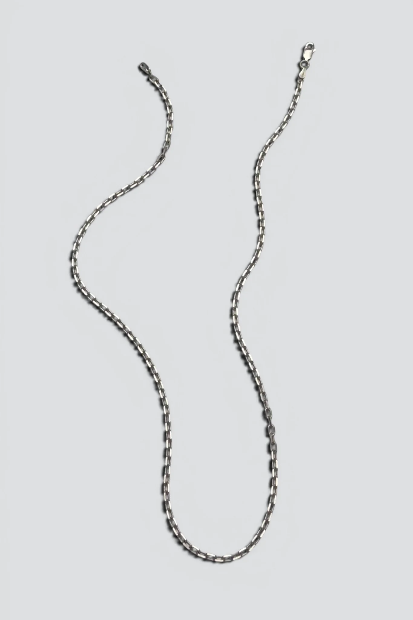 Sterling Silver Thin Bevel Chain Necklace - Image 3
