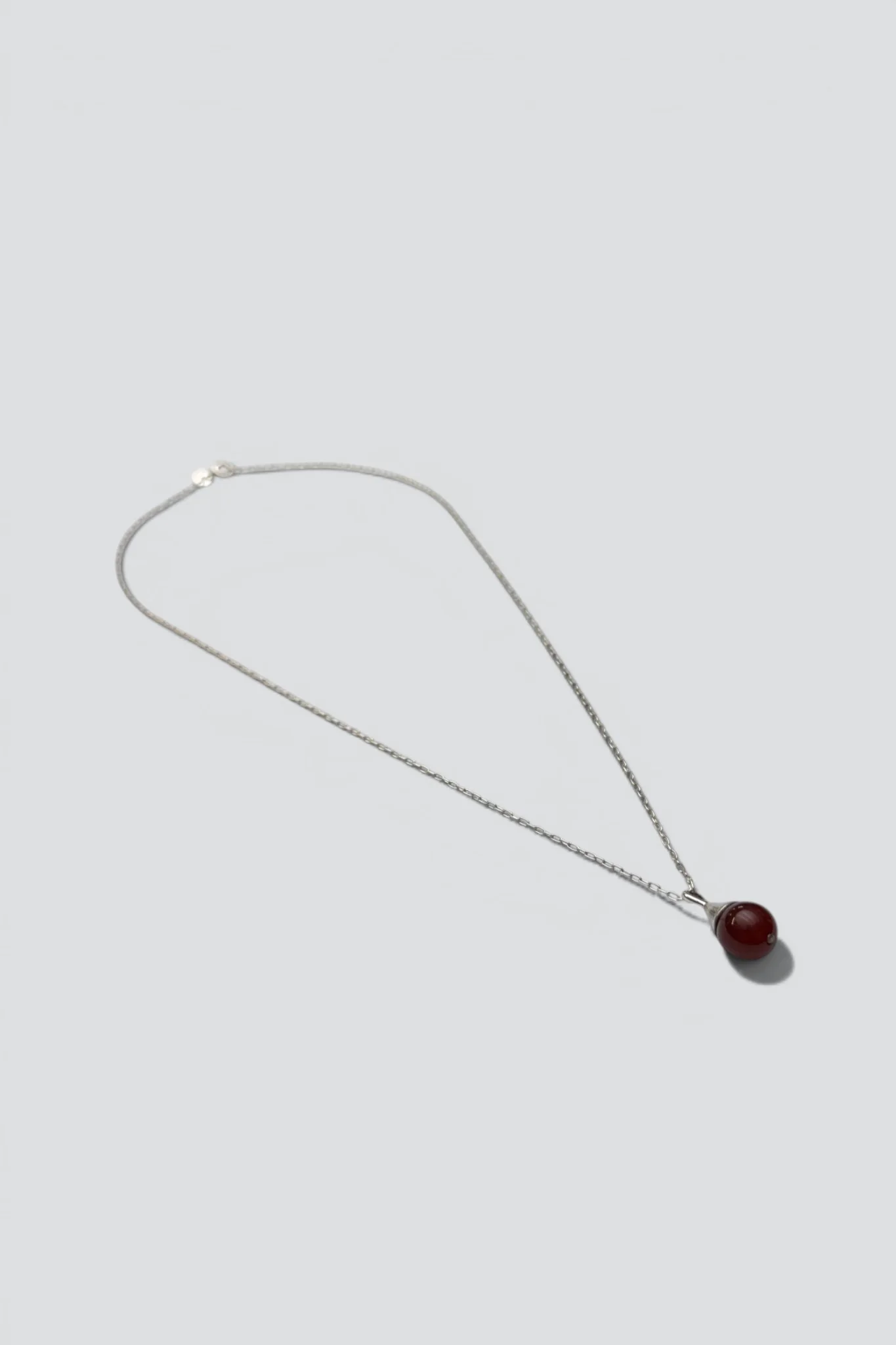 Sterling Silver Carnelian Teardrop Pendant Necklace - Image 3