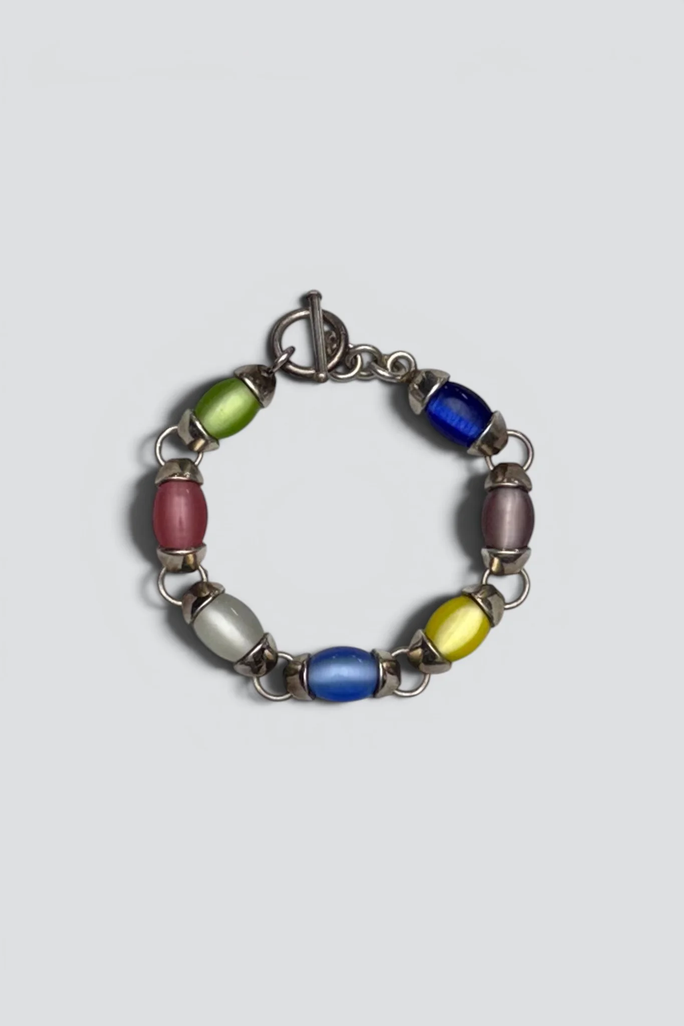 Sterling Silver Cat Eye Glass Bracelet