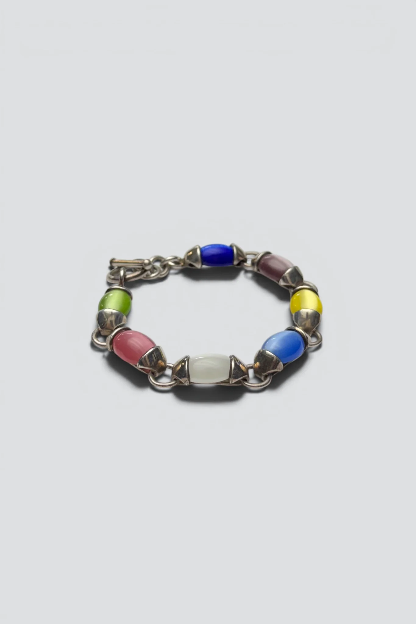 Sterling Silver Cat Eye Glass Bracelet - Image 2