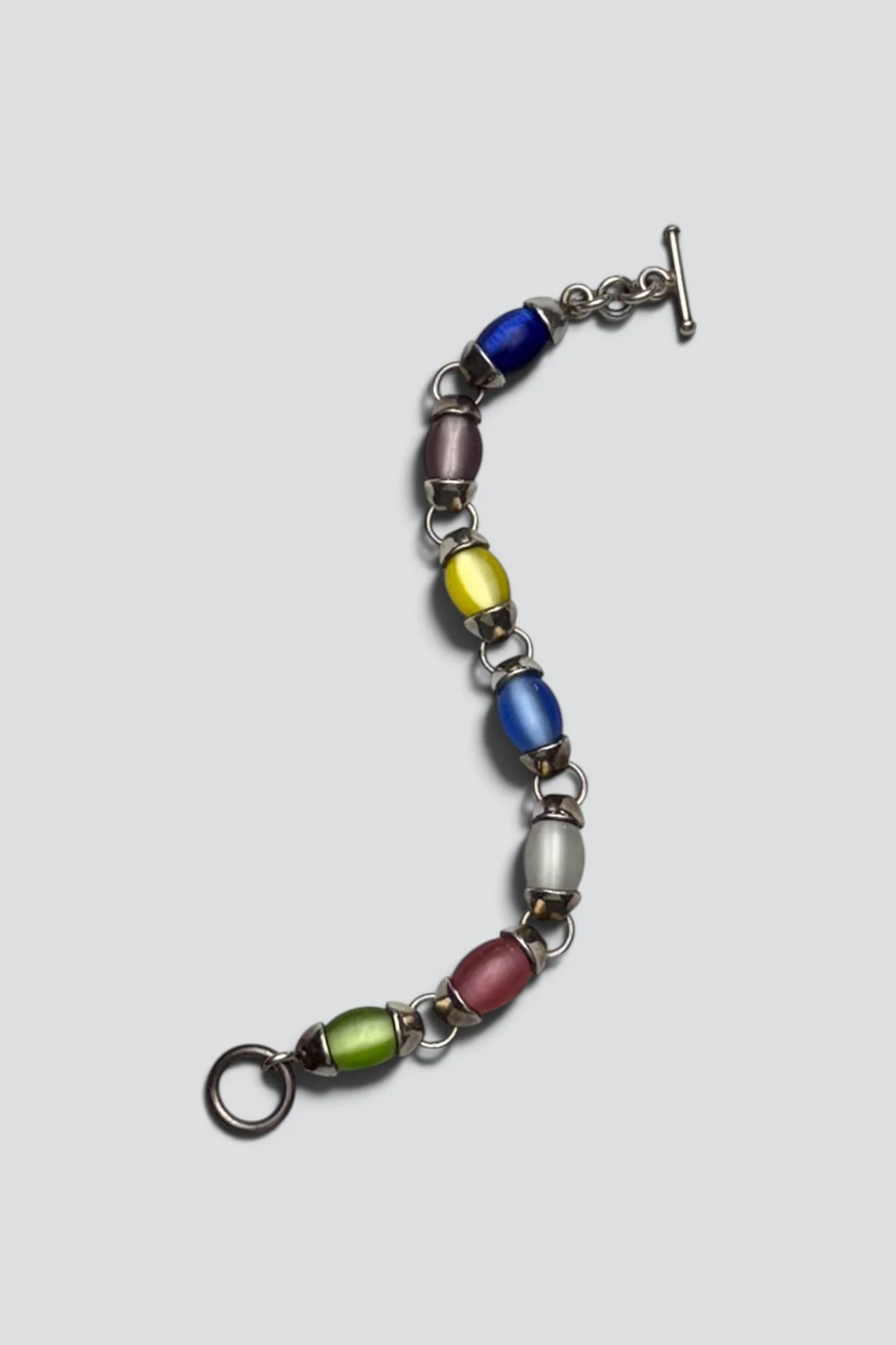 Sterling Silver Cat Eye Glass Bracelet - Image 3