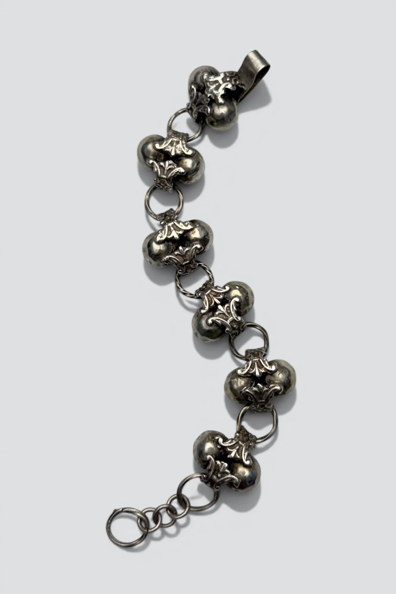 Sterling Silver Clustered Hammered Sphere Bracelet - Image 3