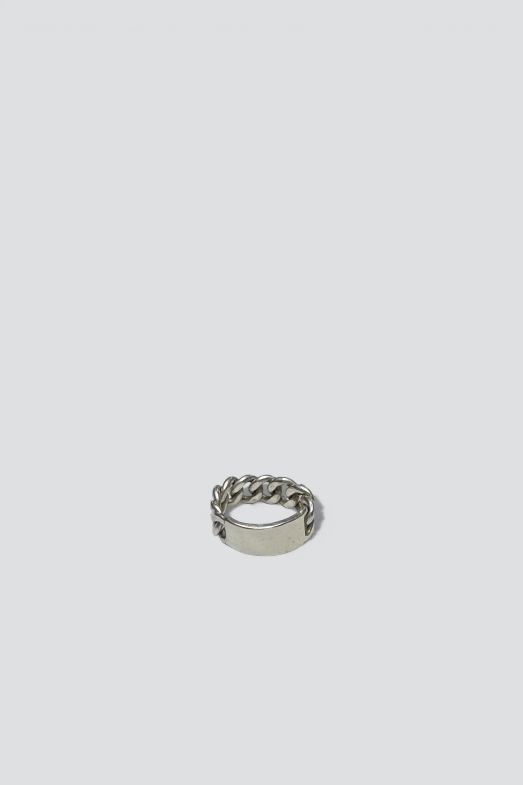 Sterling Silver Curb Chain ID Ring