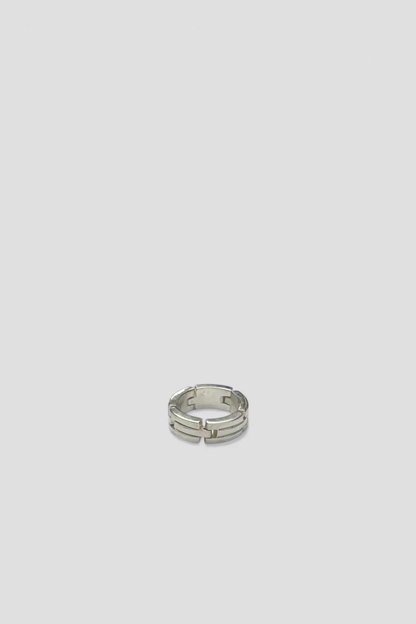 Sterling Silver Curved Bar Link Ring - Image 2